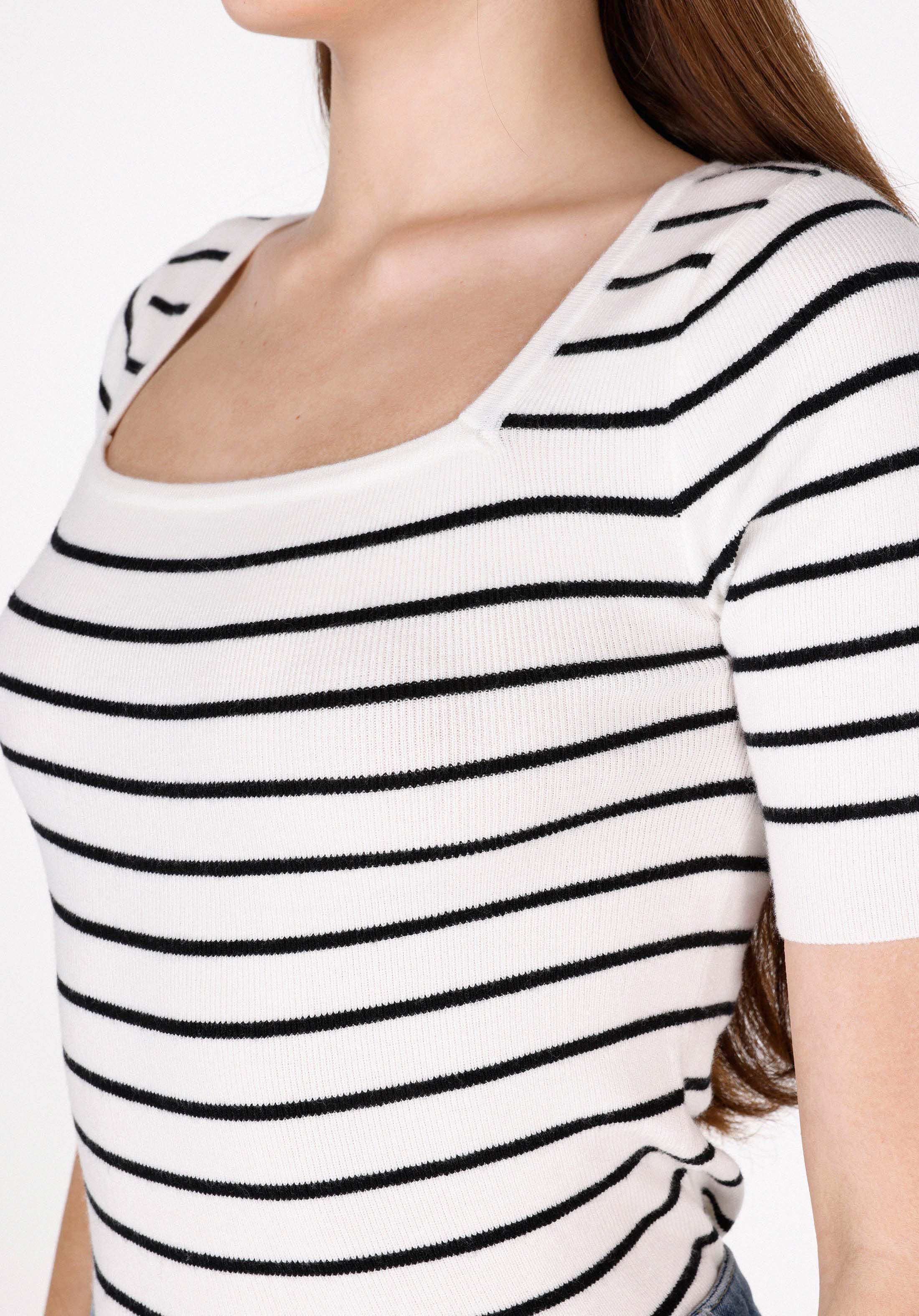 Afișați detalii pentru Pulover Cu Mâneci Scurte De Dama Alb Slim Fit  Cl1073126