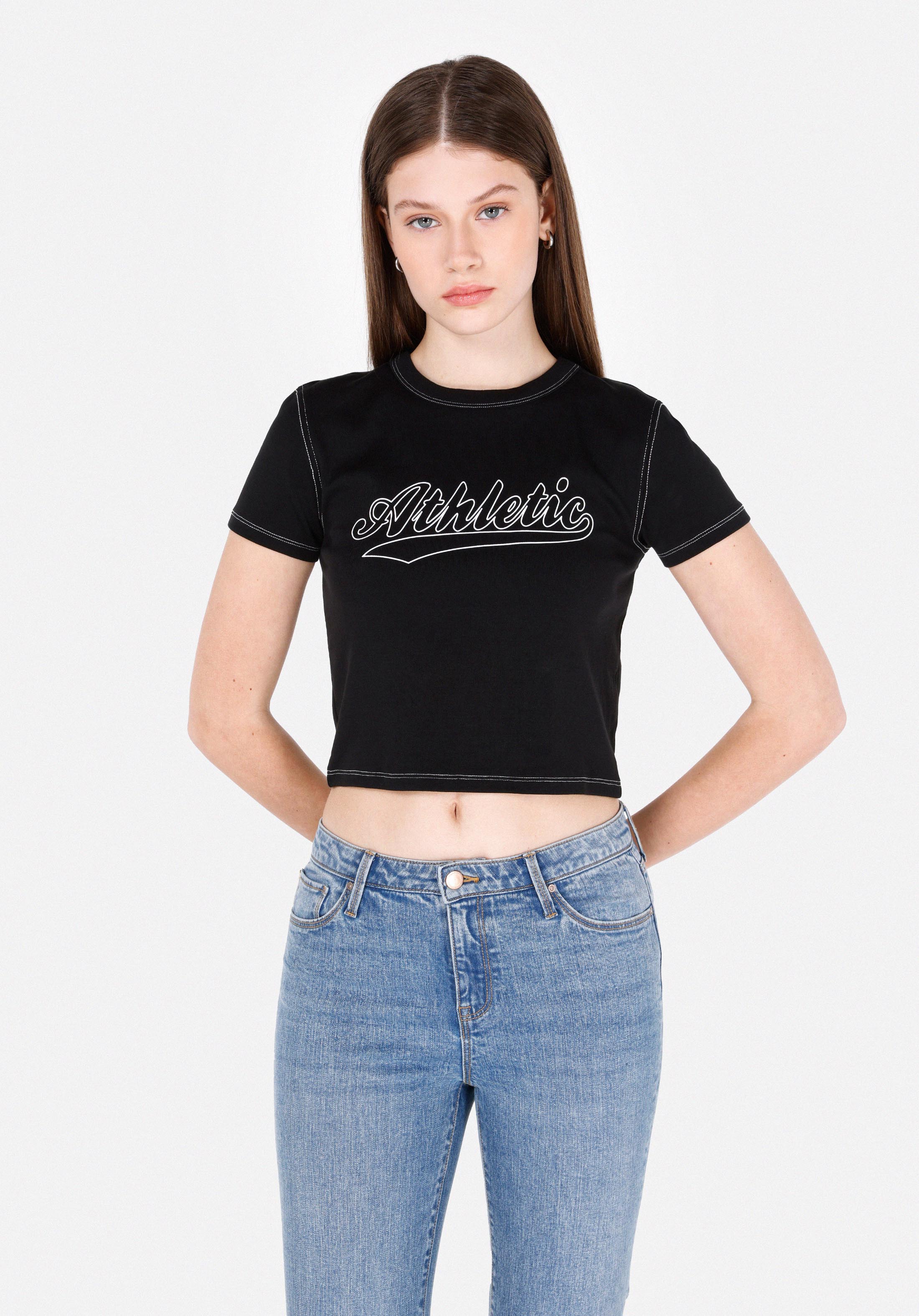 Afișați detalii pentru Tricou Cu Maneca Scurta De Dama Negru Slim Fit  Cl1073151