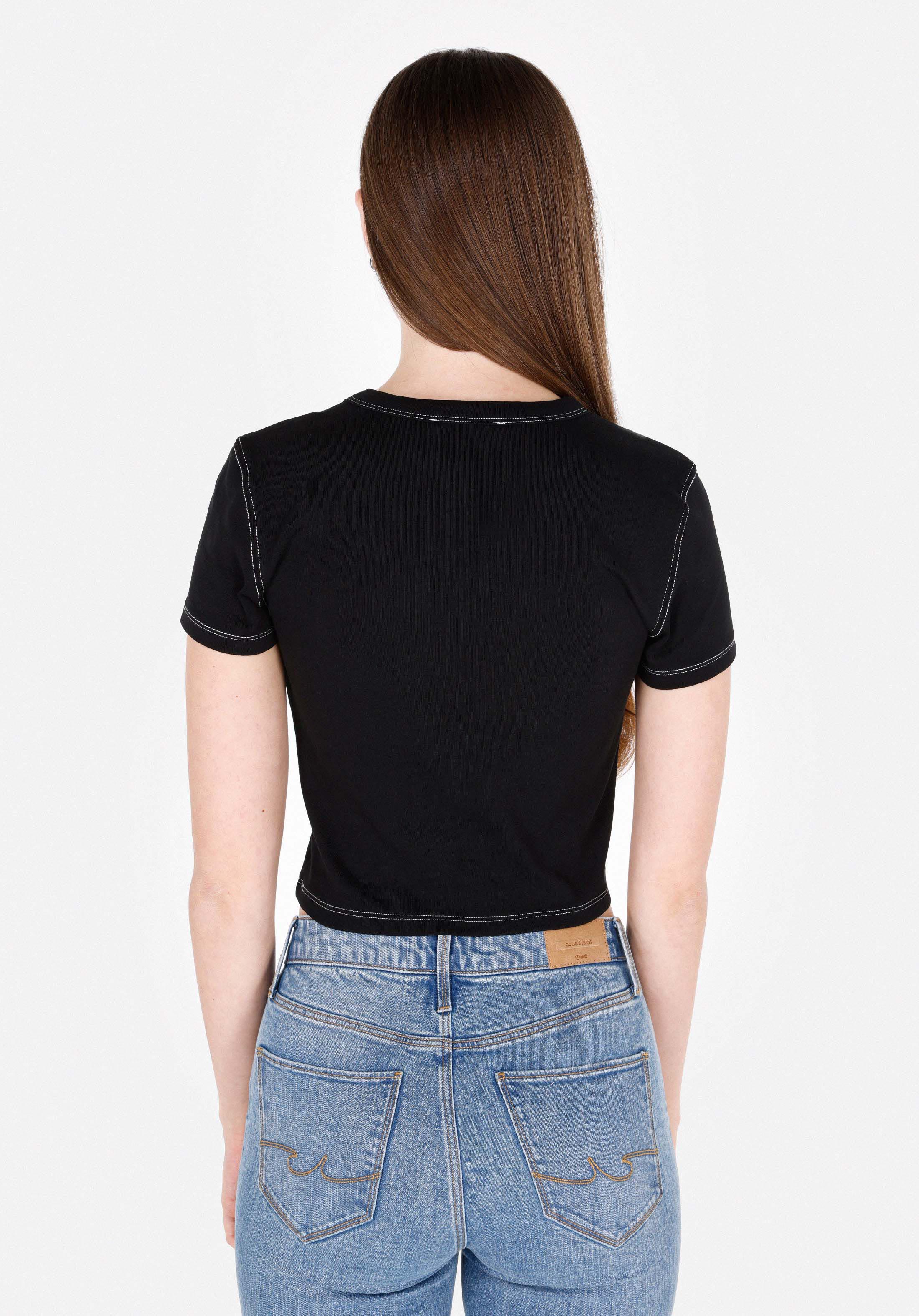 Afișați detalii pentru Tricou Cu Maneca Scurta De Dama Negru Slim Fit  Cl1073151