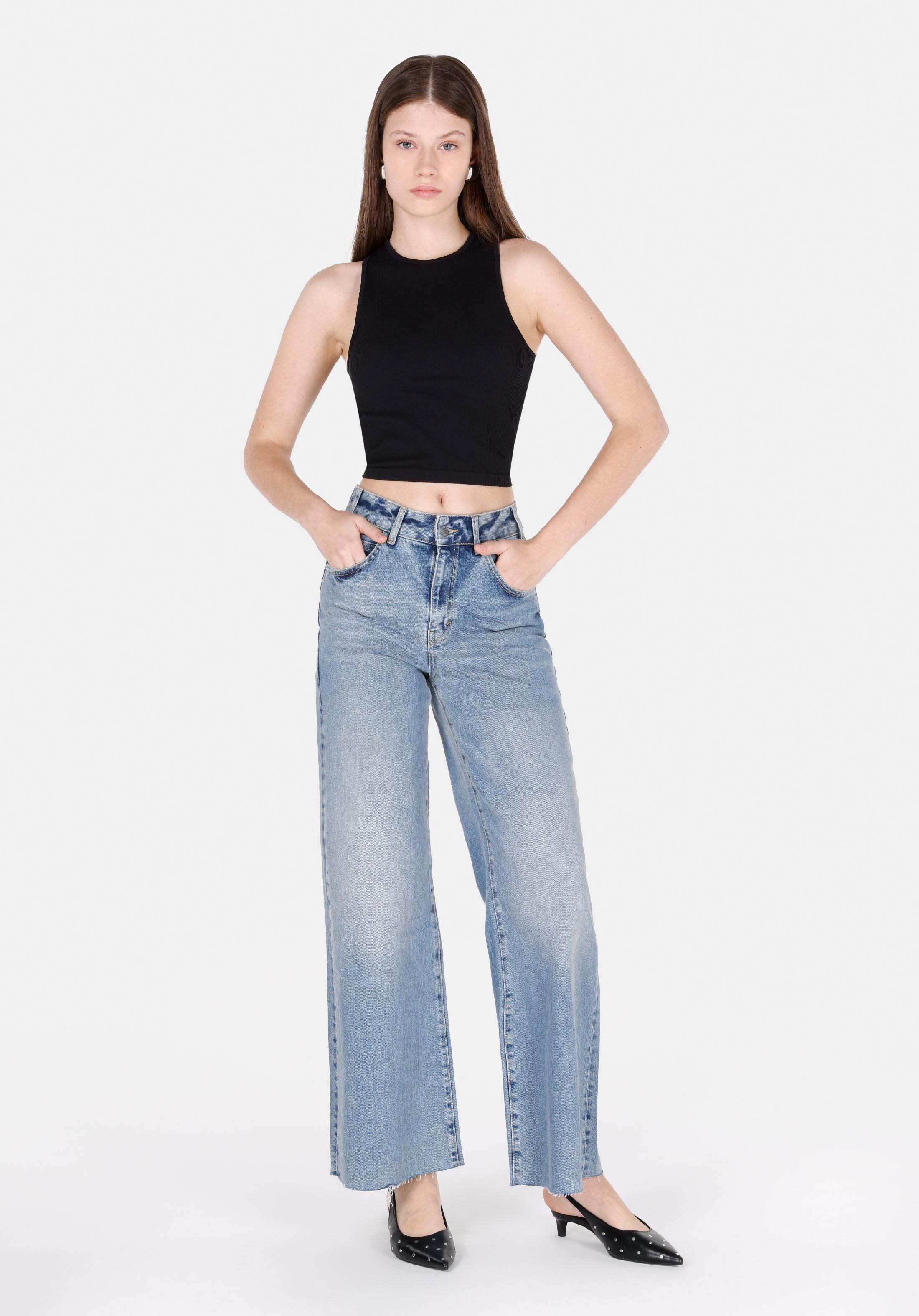 Afișați detalii pentru Pantaloni De Dama Denim Regular Fit  Cl1074411