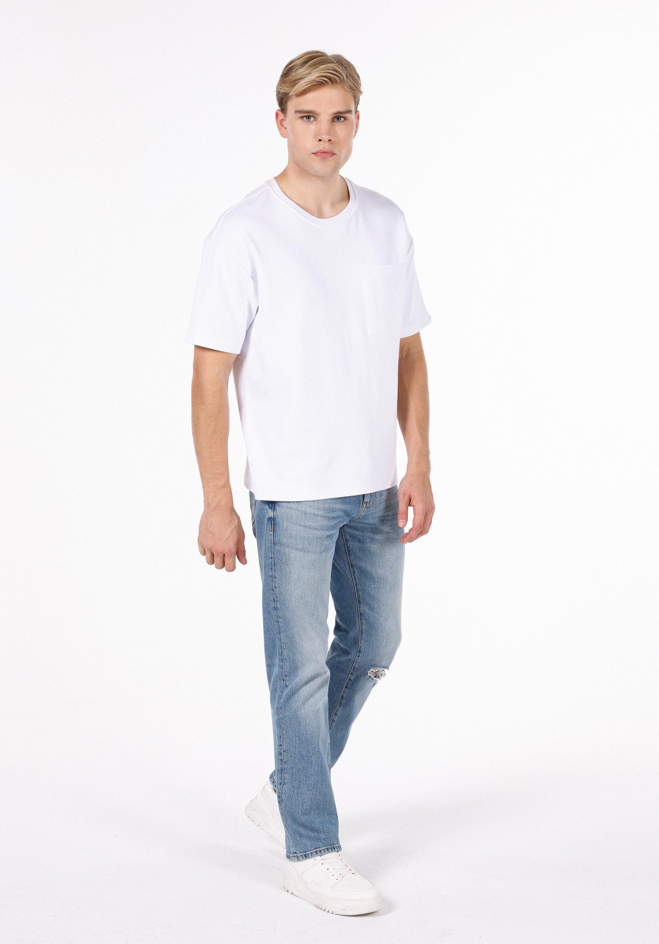 Afișați detalii pentru Pantaloni De Barbati Albastru Regular Fit 045 David Cl1074509