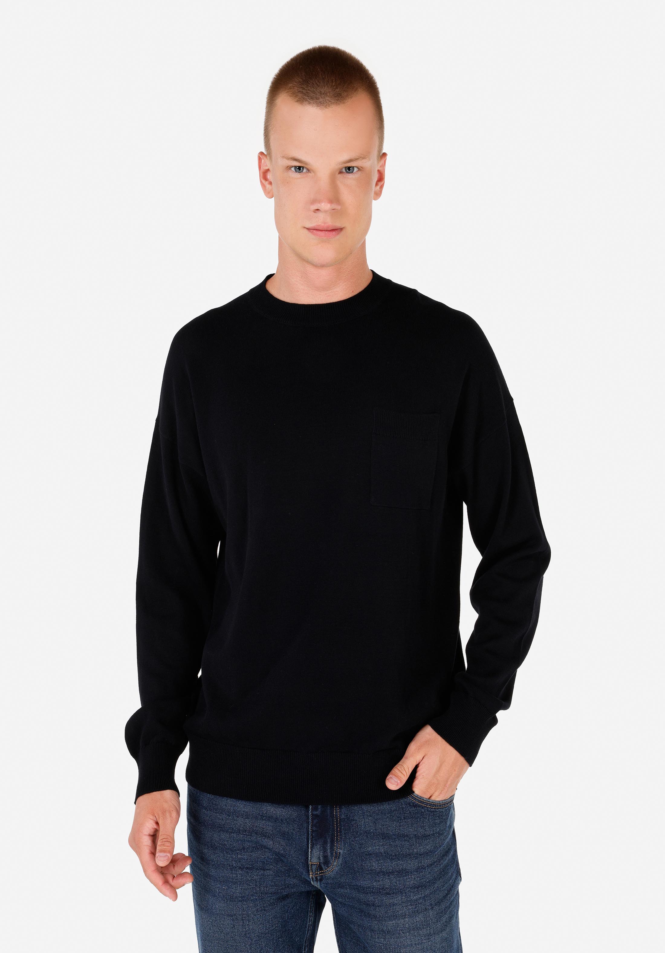 Afișați detalii pentru Pulover De Barbati Negru Comfort Fit  Cl1071055