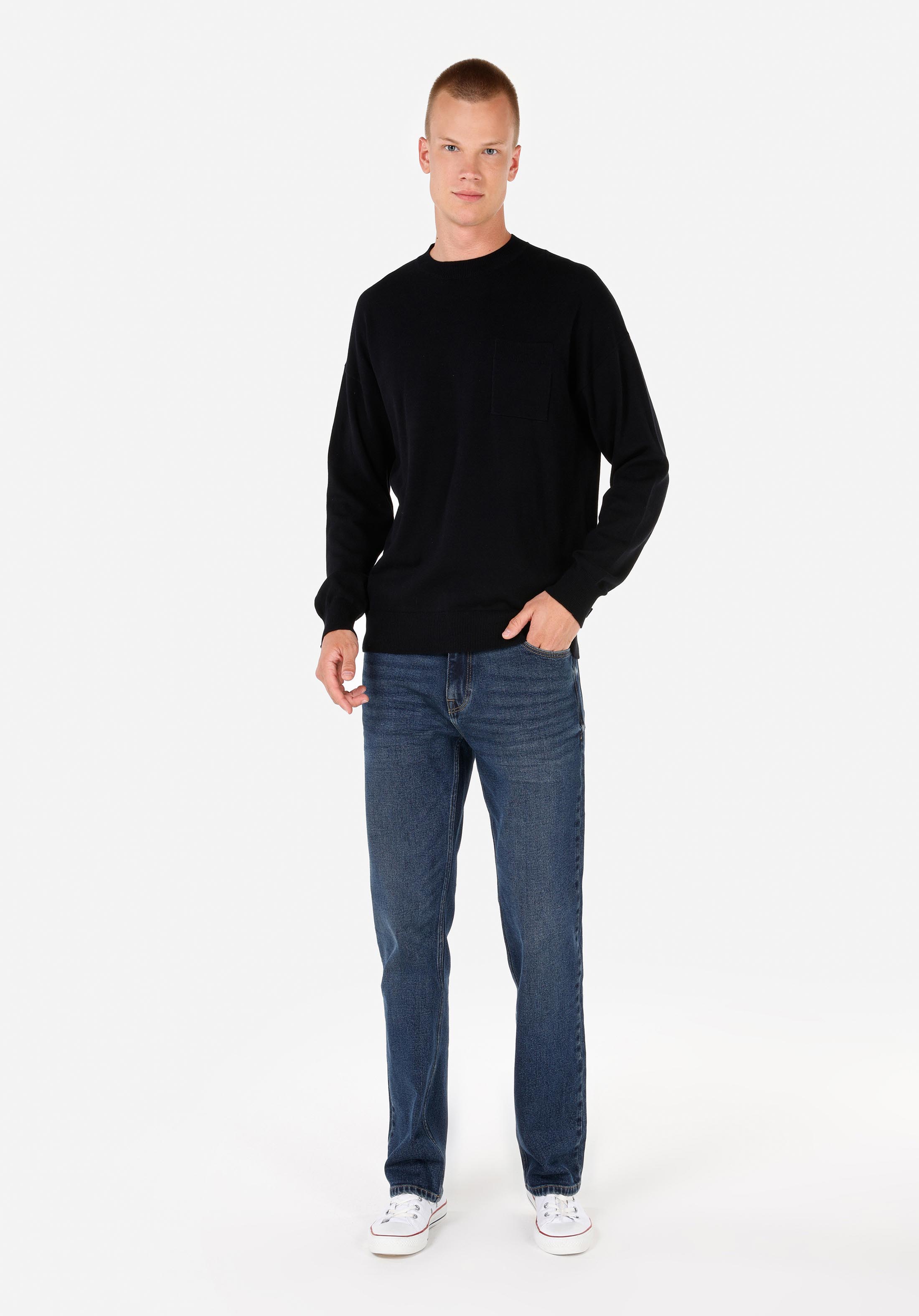 Afișați detalii pentru Pulover De Barbati Negru Comfort Fit  Cl1071055