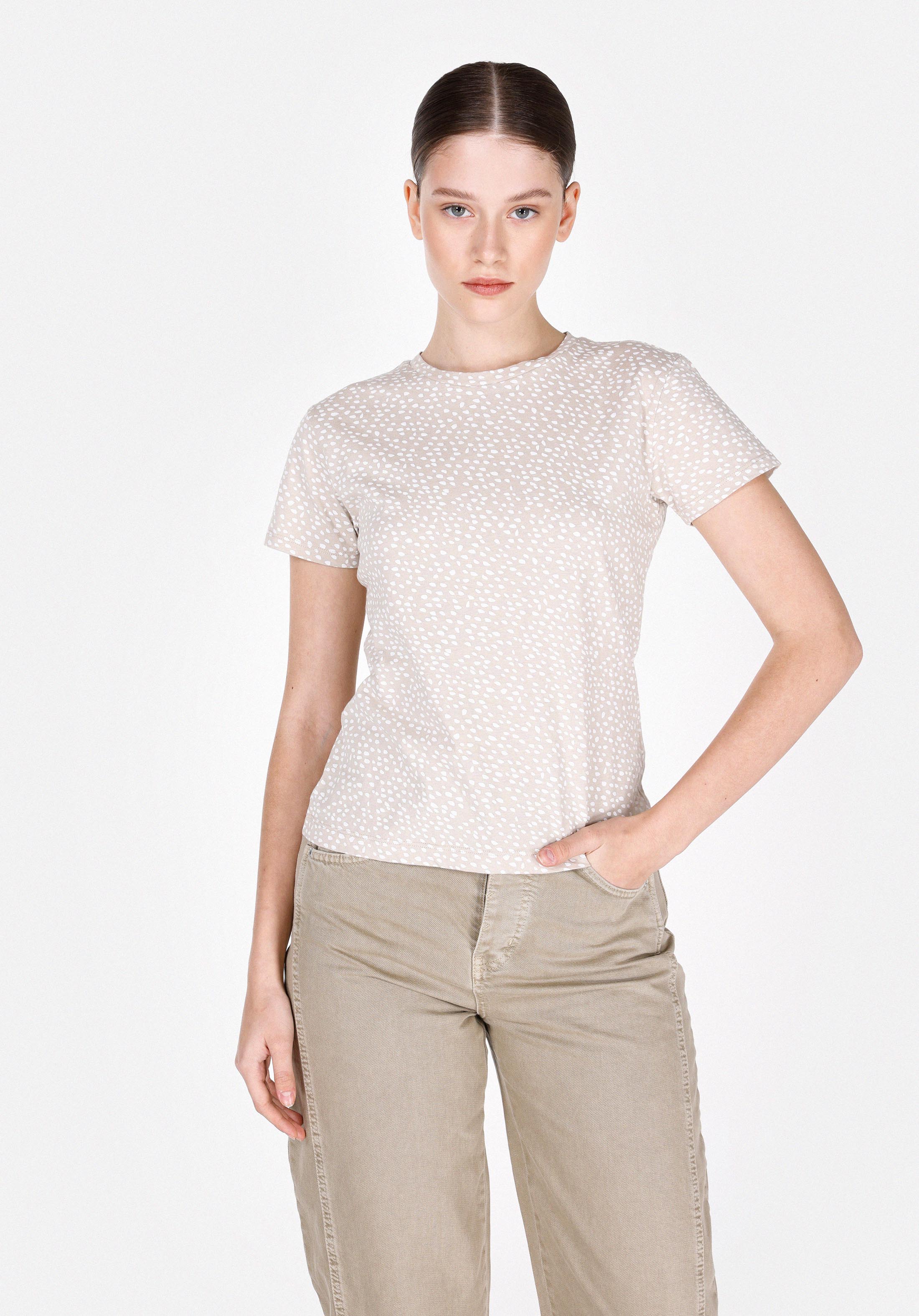 Afișați detalii pentru Tricou Cu Maneca Scurta De Dama Bej Slim Fit  Cl1073447