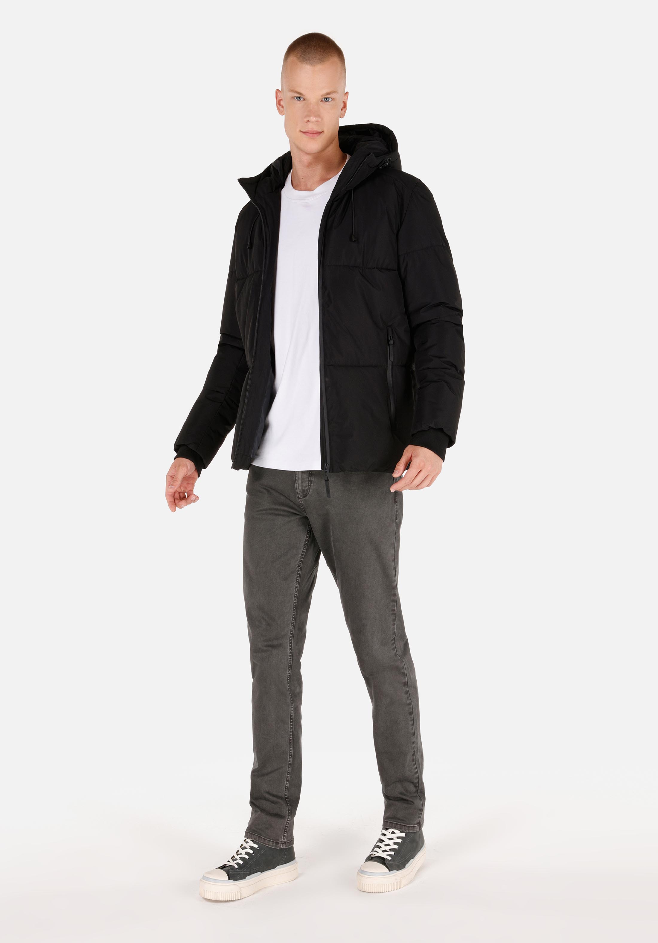 Afișați detalii pentru Palton Negru Pentru Bărbați Slim Fit