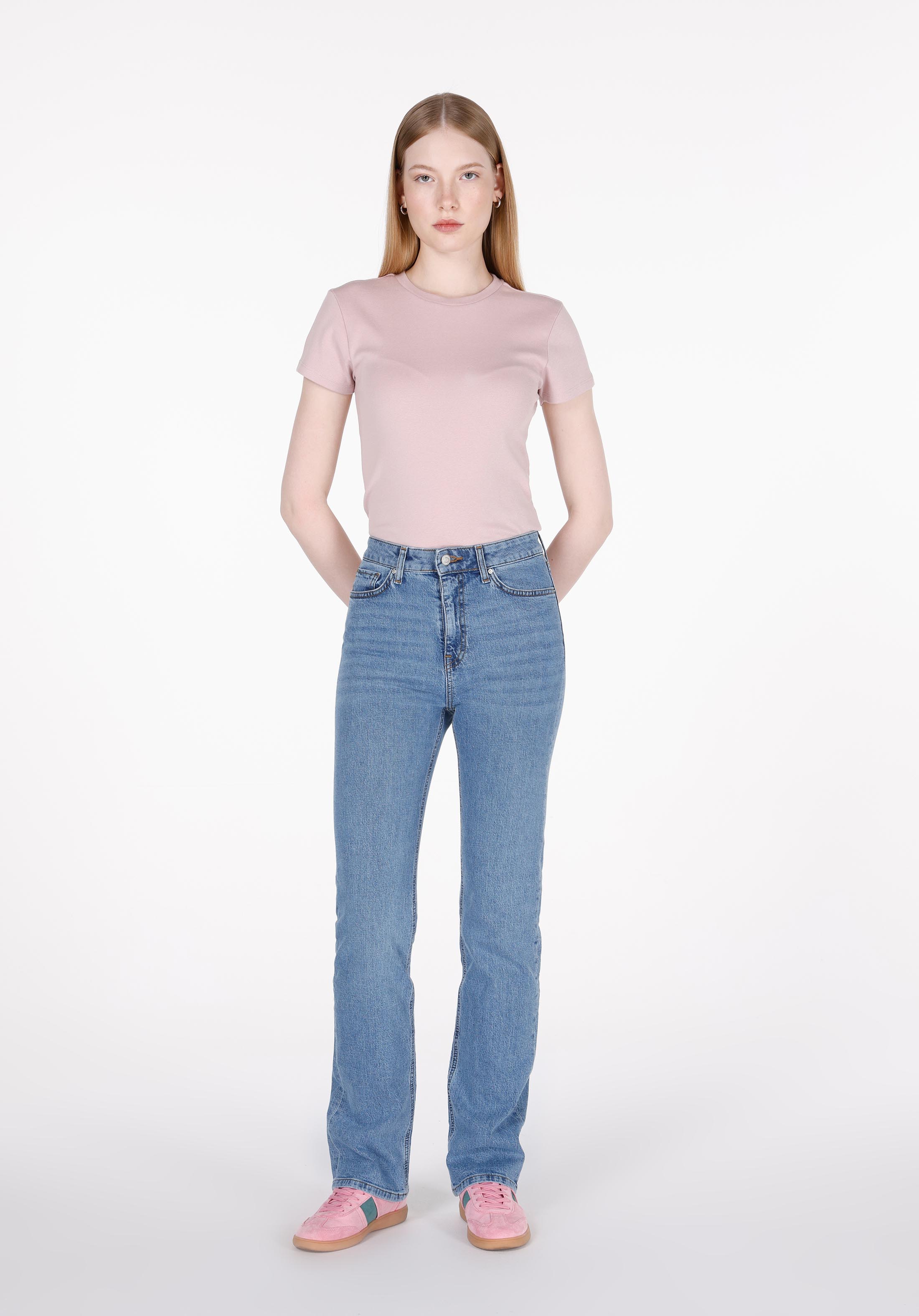 Afișați detalii pentru Pantaloni De Dama Albastru Regular Fit 792 Mila Cl1073506