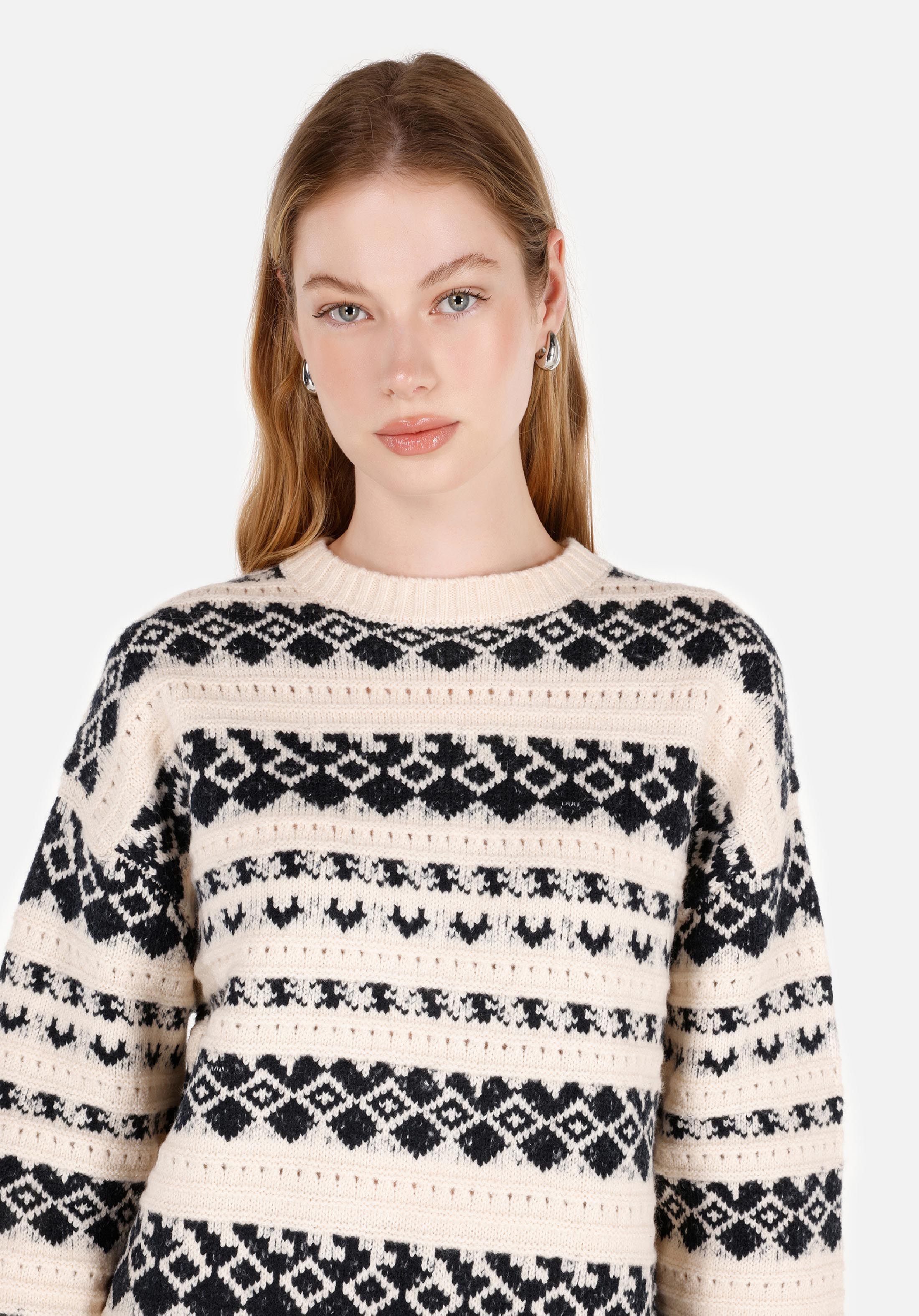 Afișați detalii pentru Pulover De Dama Ecru Regular Fit  Cl1071130