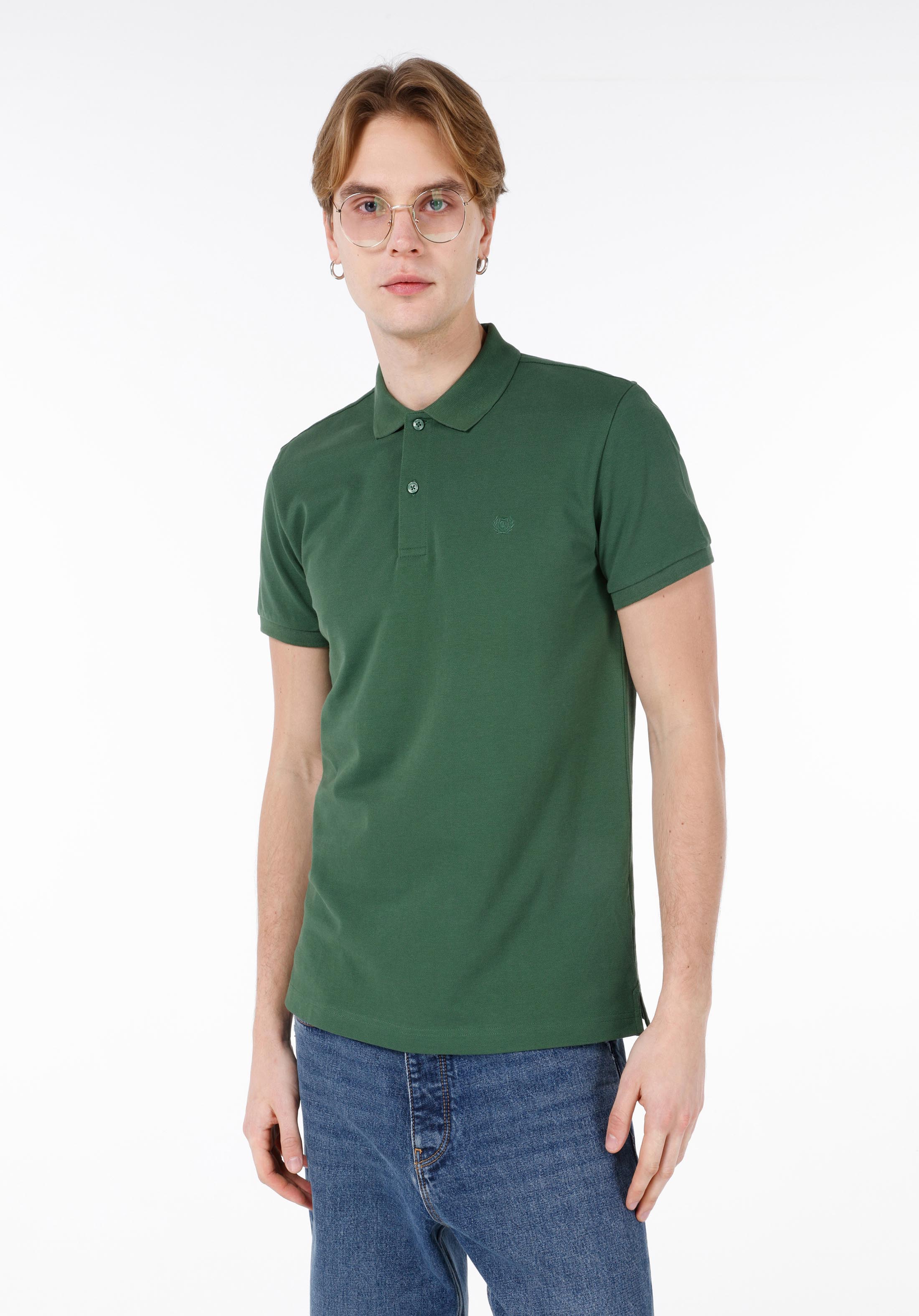 Afișați detalii pentru Tricou Polo Cu Maneca Scurta De Barbati Verde Classic Fit  Cltkttshm0766200