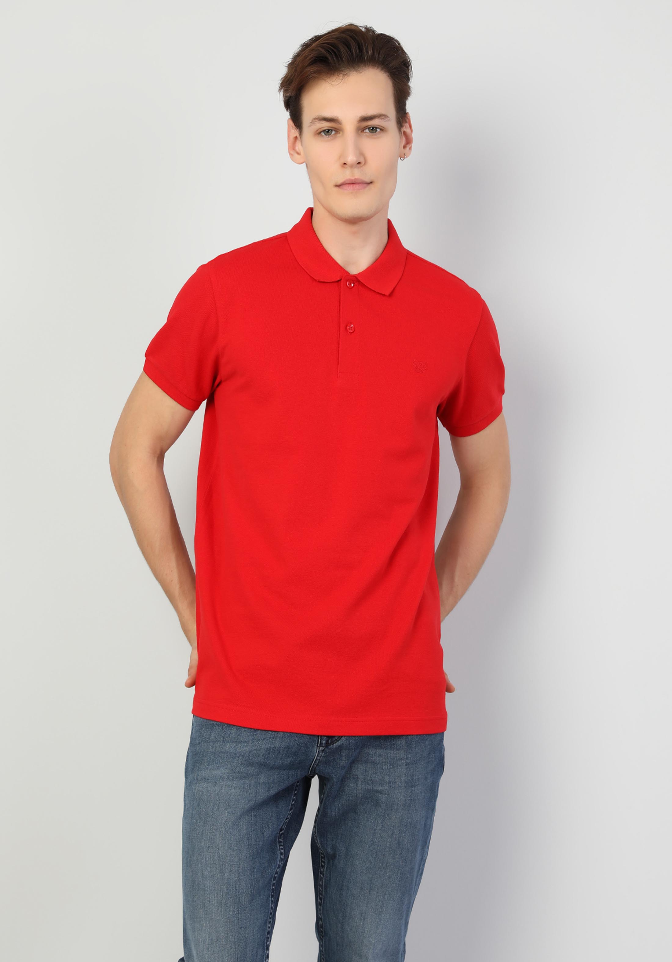 Afișați detalii pentru Tricou Polo Cu Maneca Scurta De Barbati Roşu Classic Fit  Cltkttshm0766200