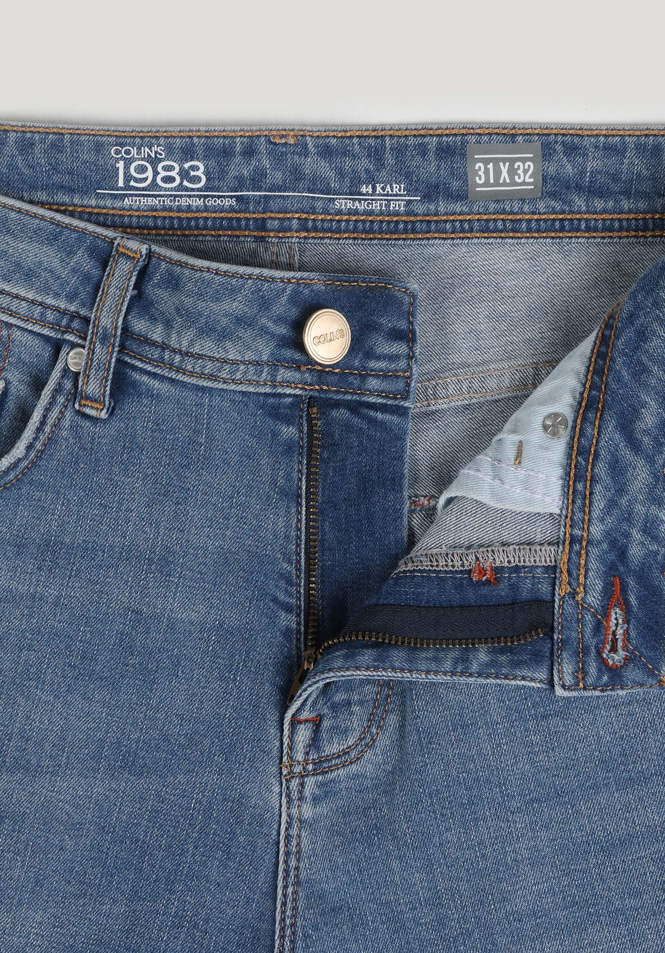 Afișați detalii pentru Pantaloni De Barbati Albastru Straight Fit 044 Karl Cl1064374