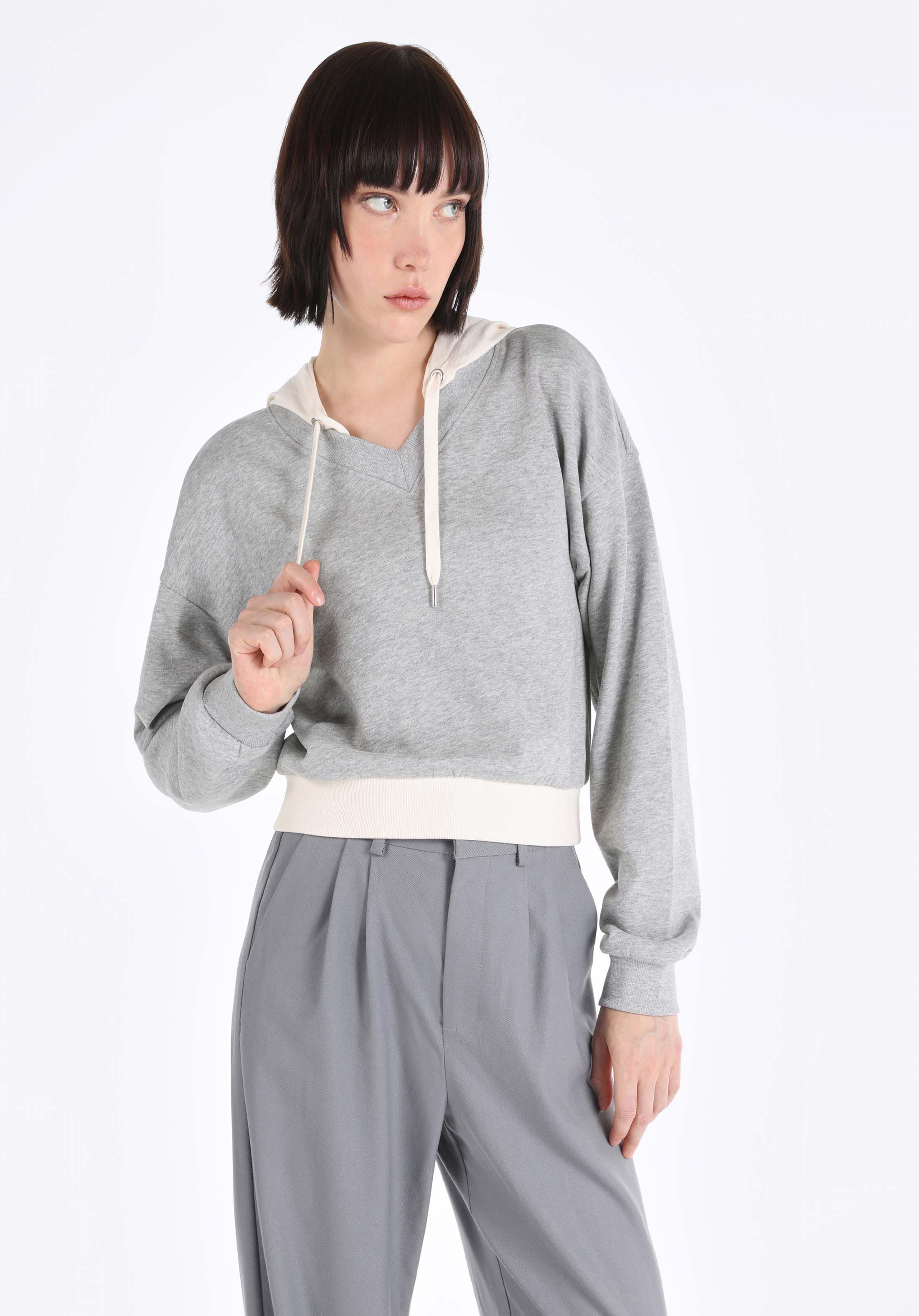 Afișați detalii pentru Hanorac / Bluza De Dama Gri Regular Fit  Cl1065085