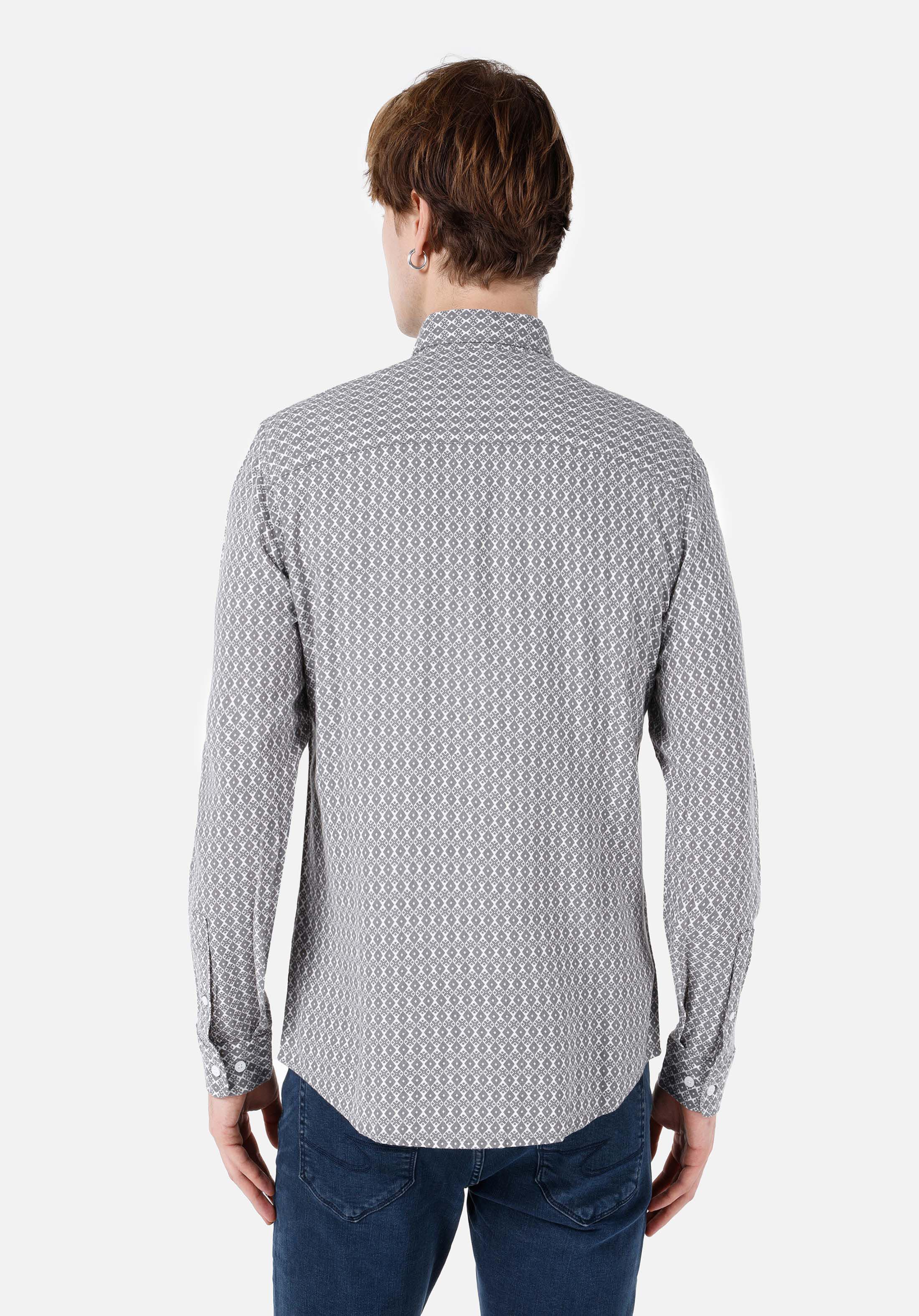 Afișați detalii pentru Cămașă Slim Fit Cămașă Cu Mânecă Lungă Gri Pentru Bărbați