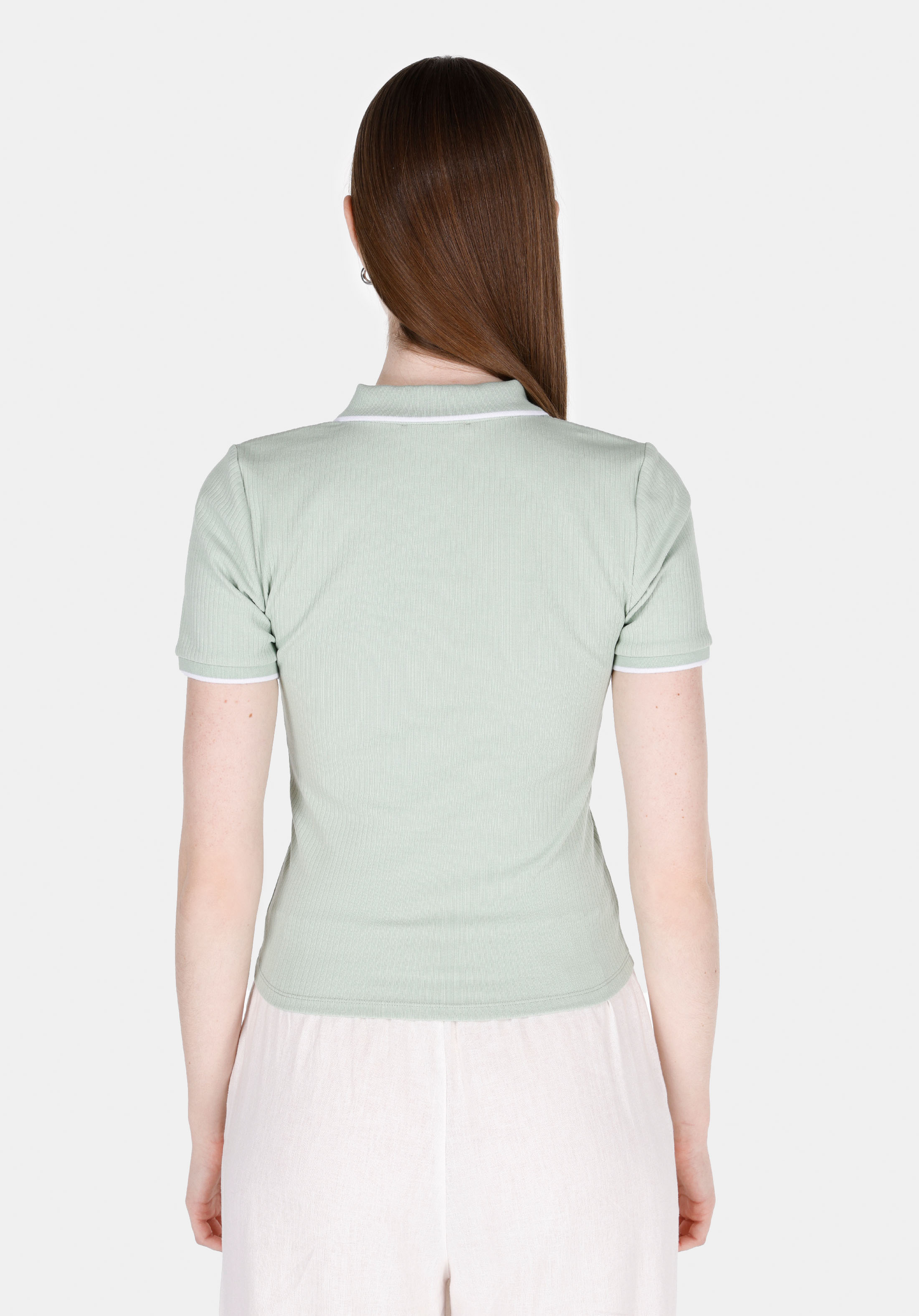 Afișați detalii pentru Tricou Polo Cu Maneca Scurta De Dama Verde Slim Fit  Cl1074585