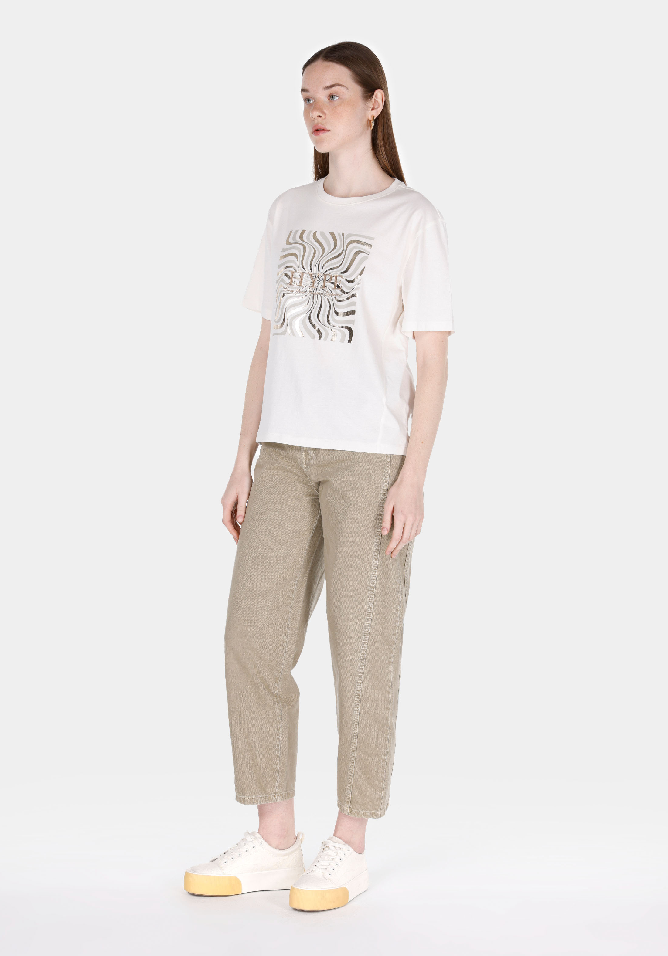 Afișați detalii pentru Tricou Cu Maneca Scurta De Dama Alb Regular Fit  Cl1074604
