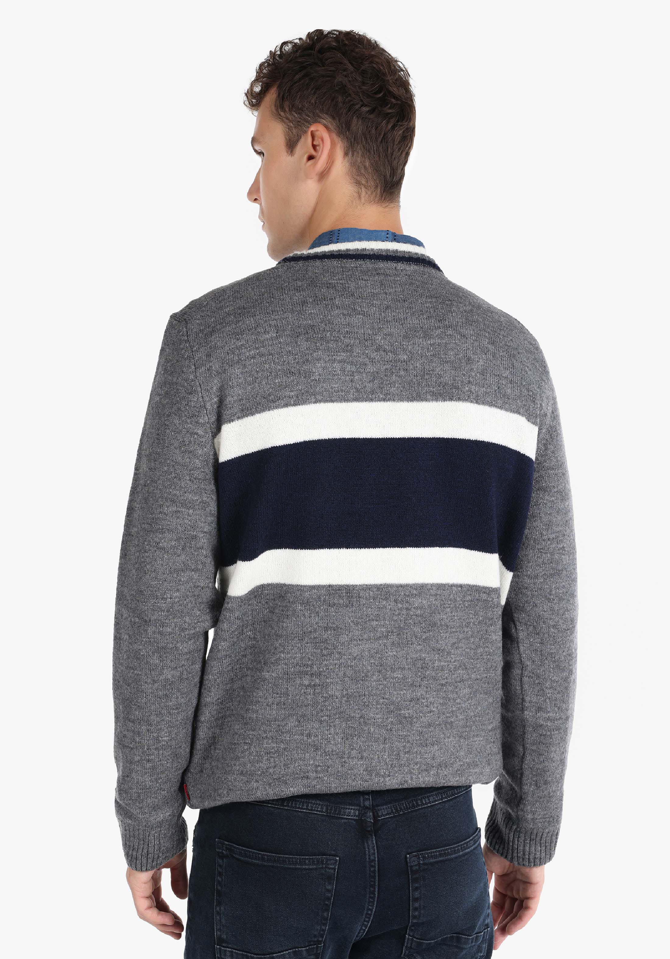 Afișați detalii pentru Pulover De Barbati Gri   Cl1065913