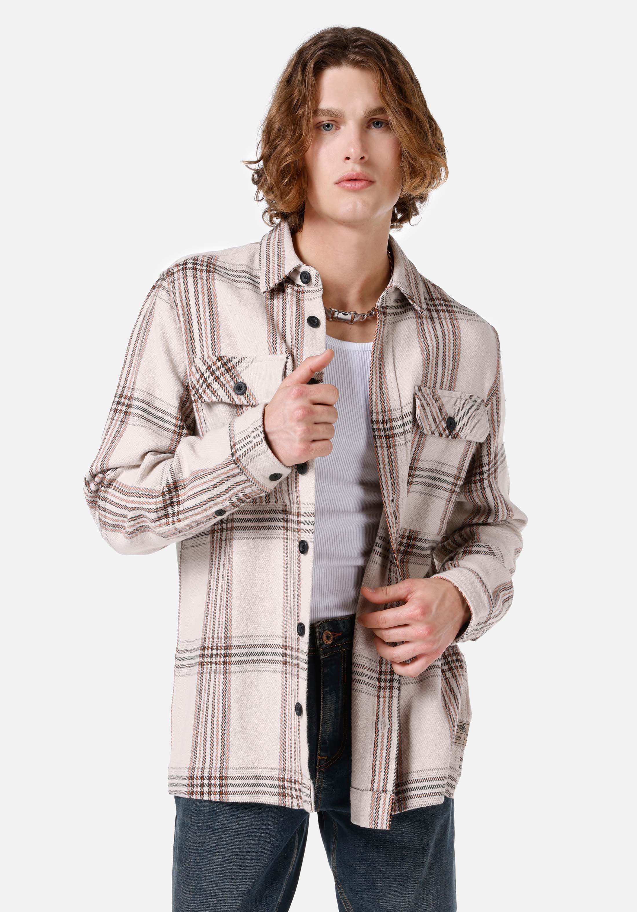 Afișați detalii pentru Cămașă Comfort Fit Cămașă În Carouri Cămașă Cu Mânecă Lungă Bej Pentru Bărbați