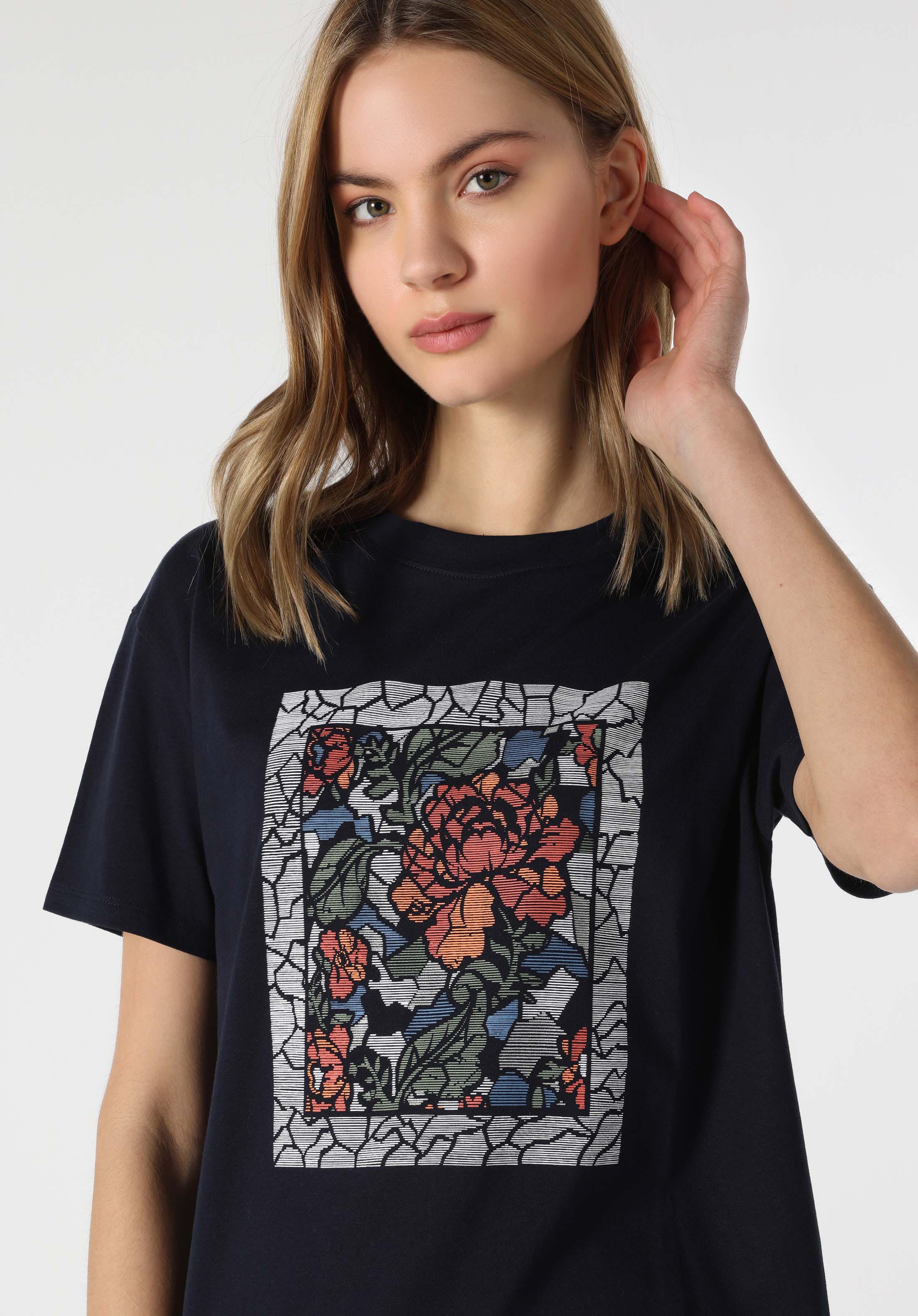Afișați detalii pentru Tricou Cu Maneca Scurta De Dama Albastru Marin Comfort Fit  Cl1063352