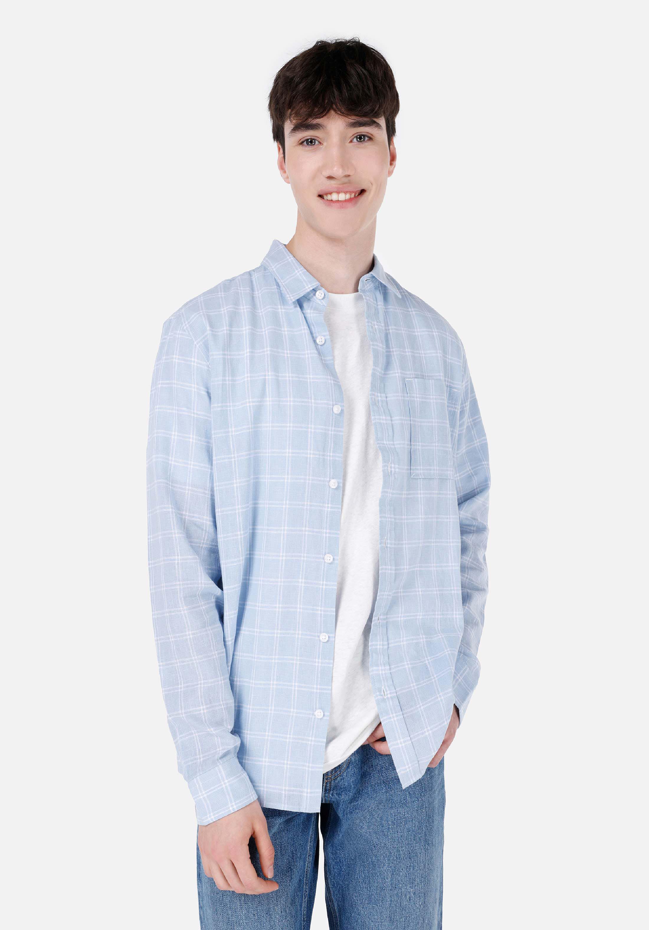 Afișați detalii pentru Camasa Cu Maneca Lunga De Barbati Albastru Regular Fit  Cl1069453