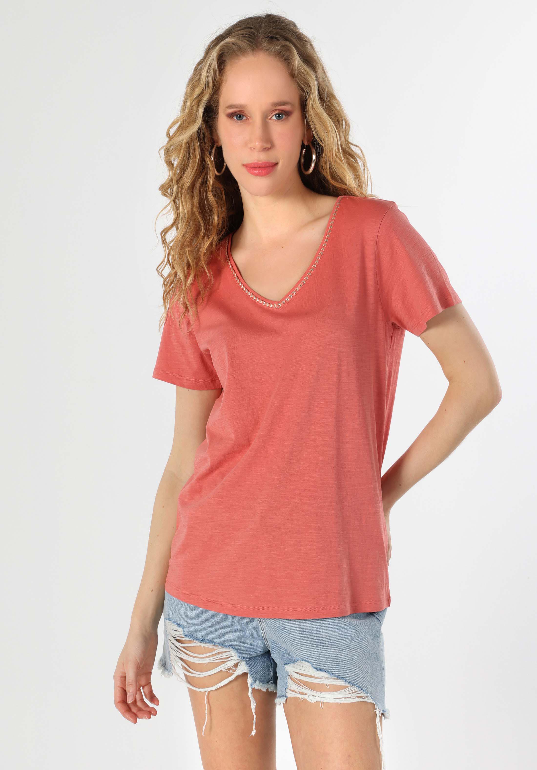 Afișați detalii pentru Tricou Cu Maneca Scurta De Dama Maro Regular Fit  Cl1063419