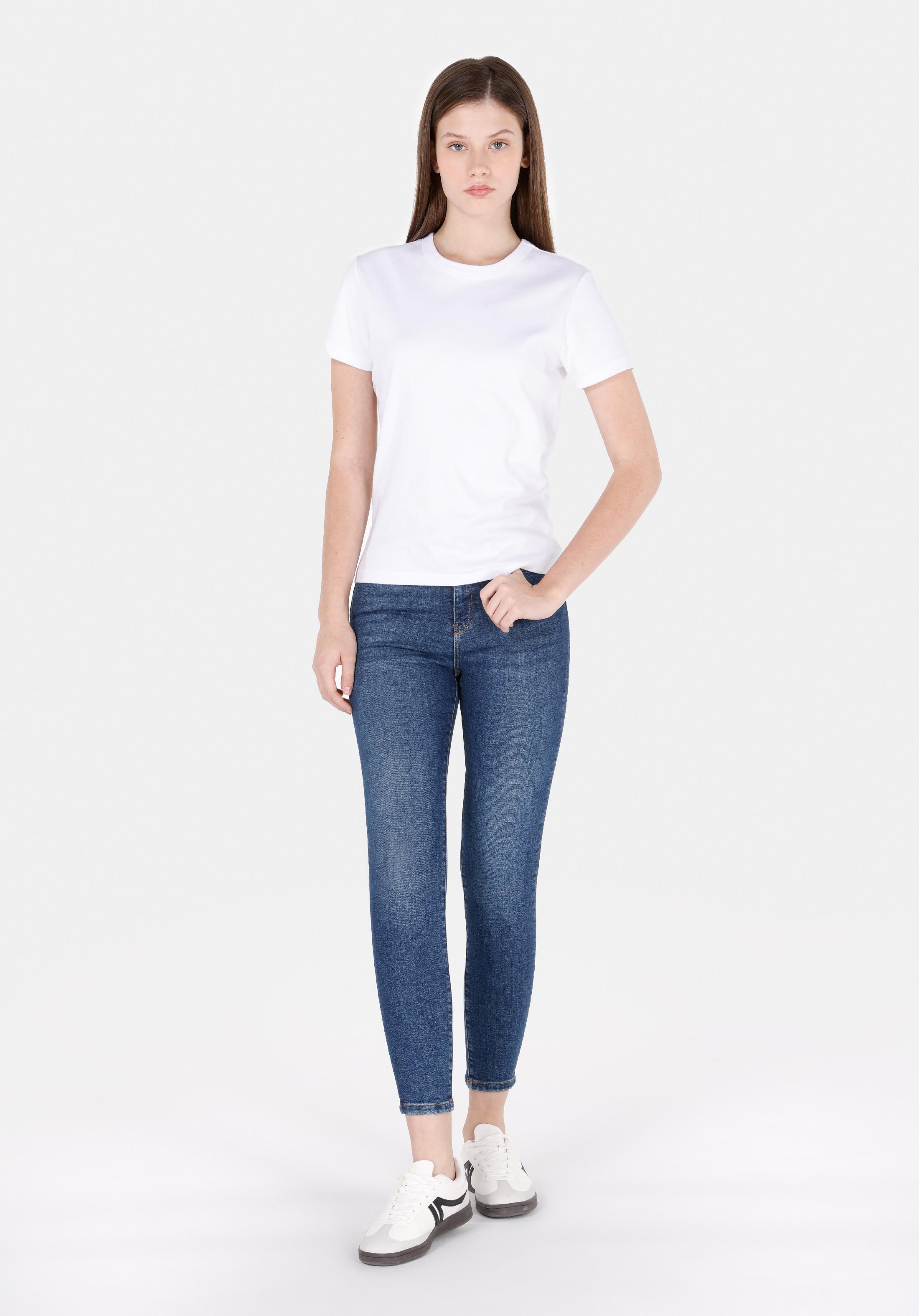 Afișați detalii pentru Pantaloni De Dama Albastru Skinny Fit 760 Diana Cl1072247