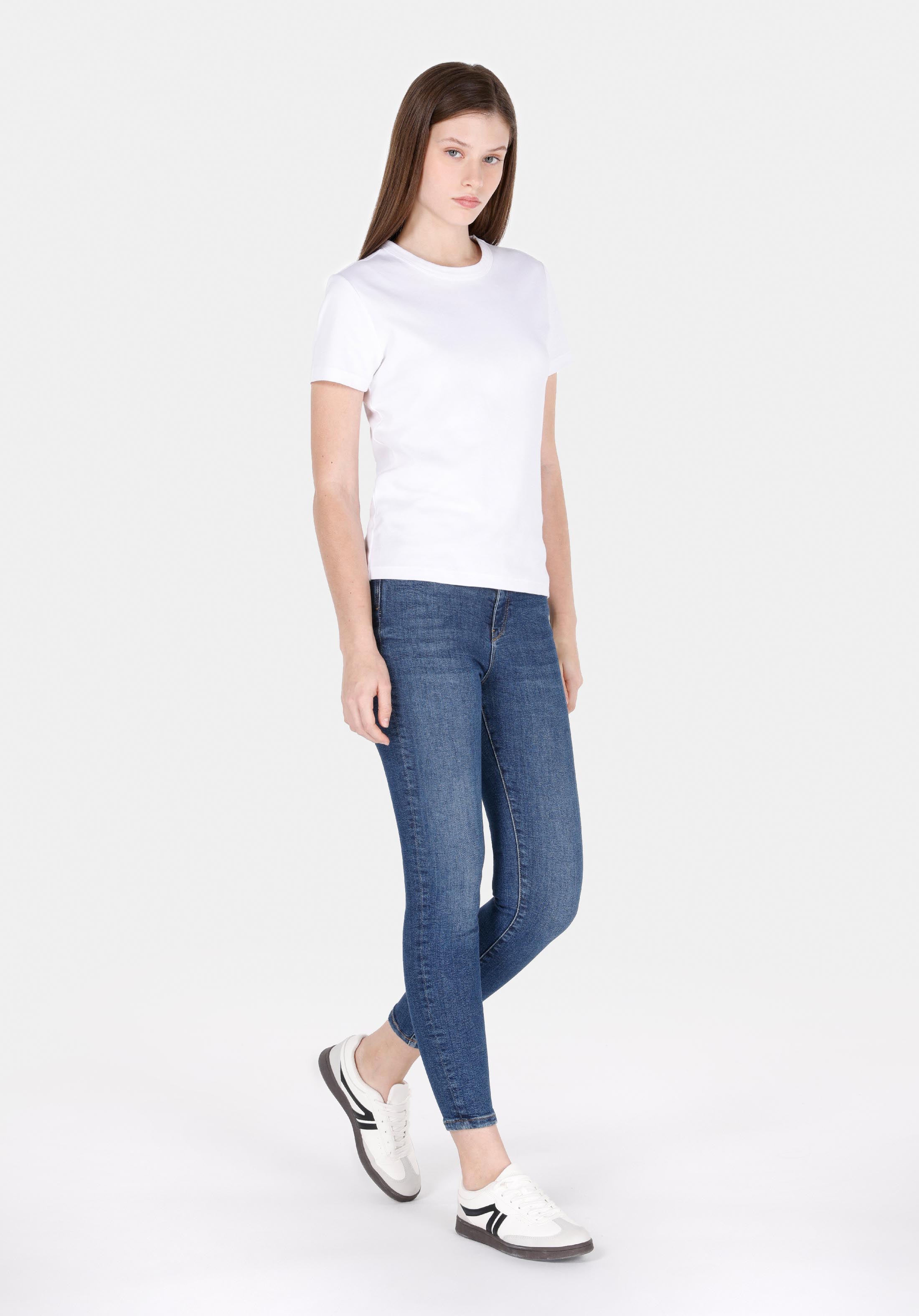 Afișați detalii pentru Pantaloni De Dama Albastru Skinny Fit 760 Diana Cl1072247