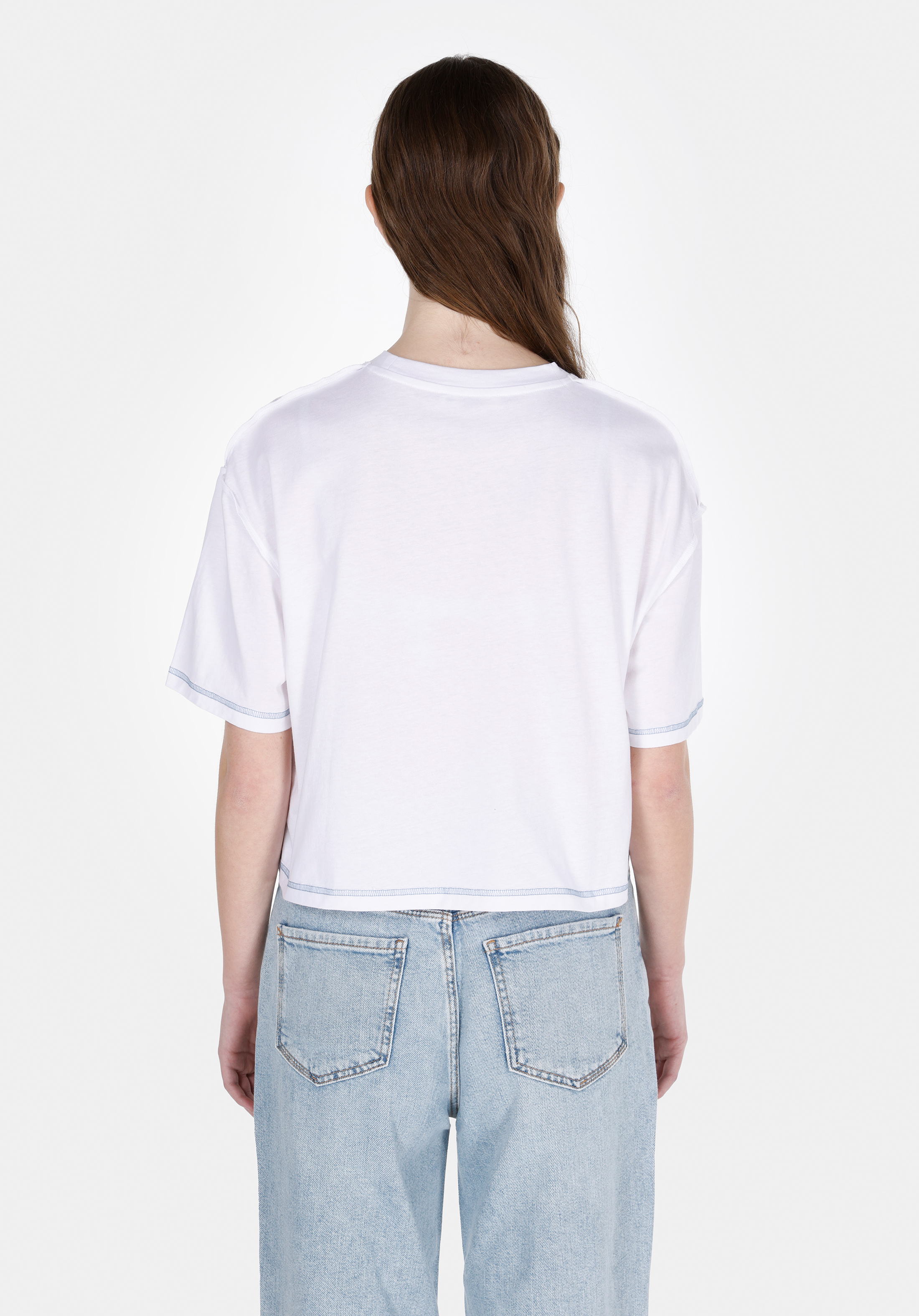 Afișați detalii pentru Tricou Cu Maneca Scurta De Dama Alb Comfort Fit  Cl1073168