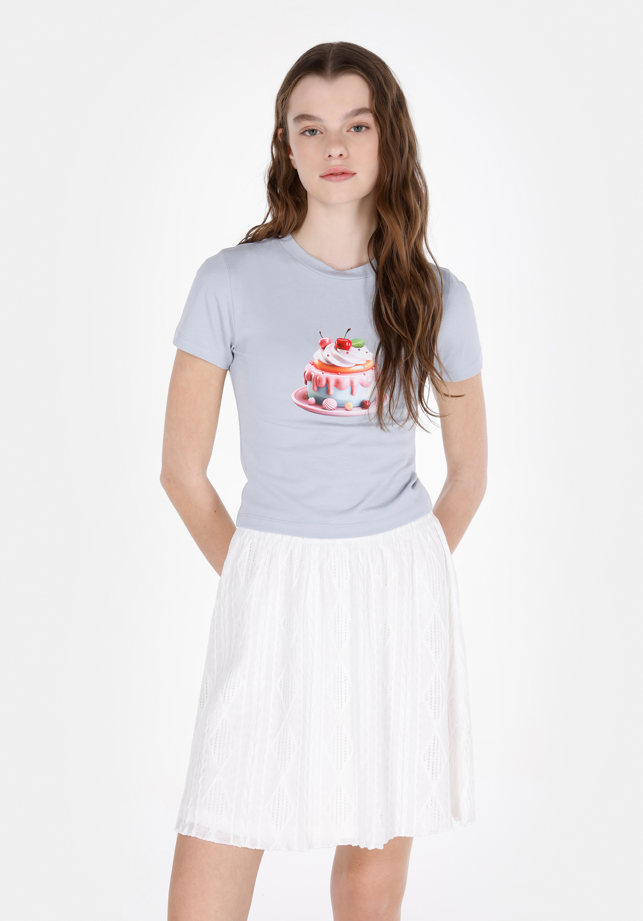 Afișați detalii pentru Tricou Cu Maneca Scurta De Dama Albastru Slim Fit  Cl1073175