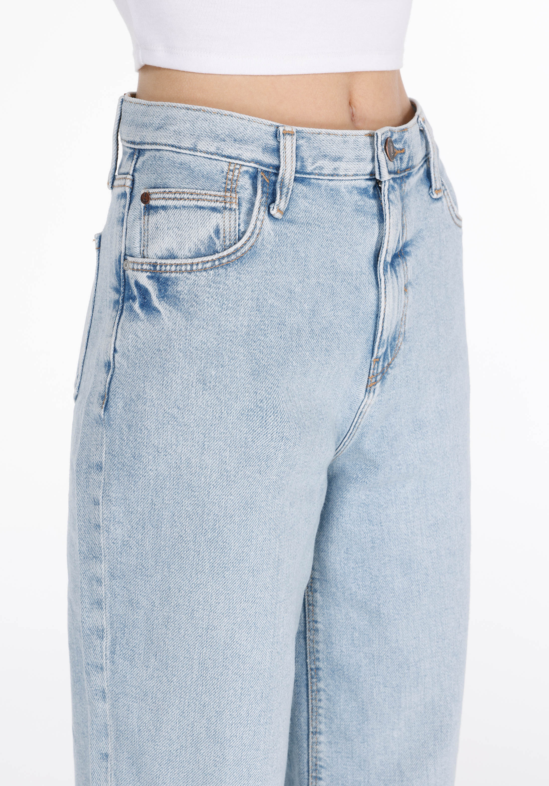 Afișați detalii pentru Pantaloni De Dama Denim Balloon Fit 850 Jenny Cl1073507