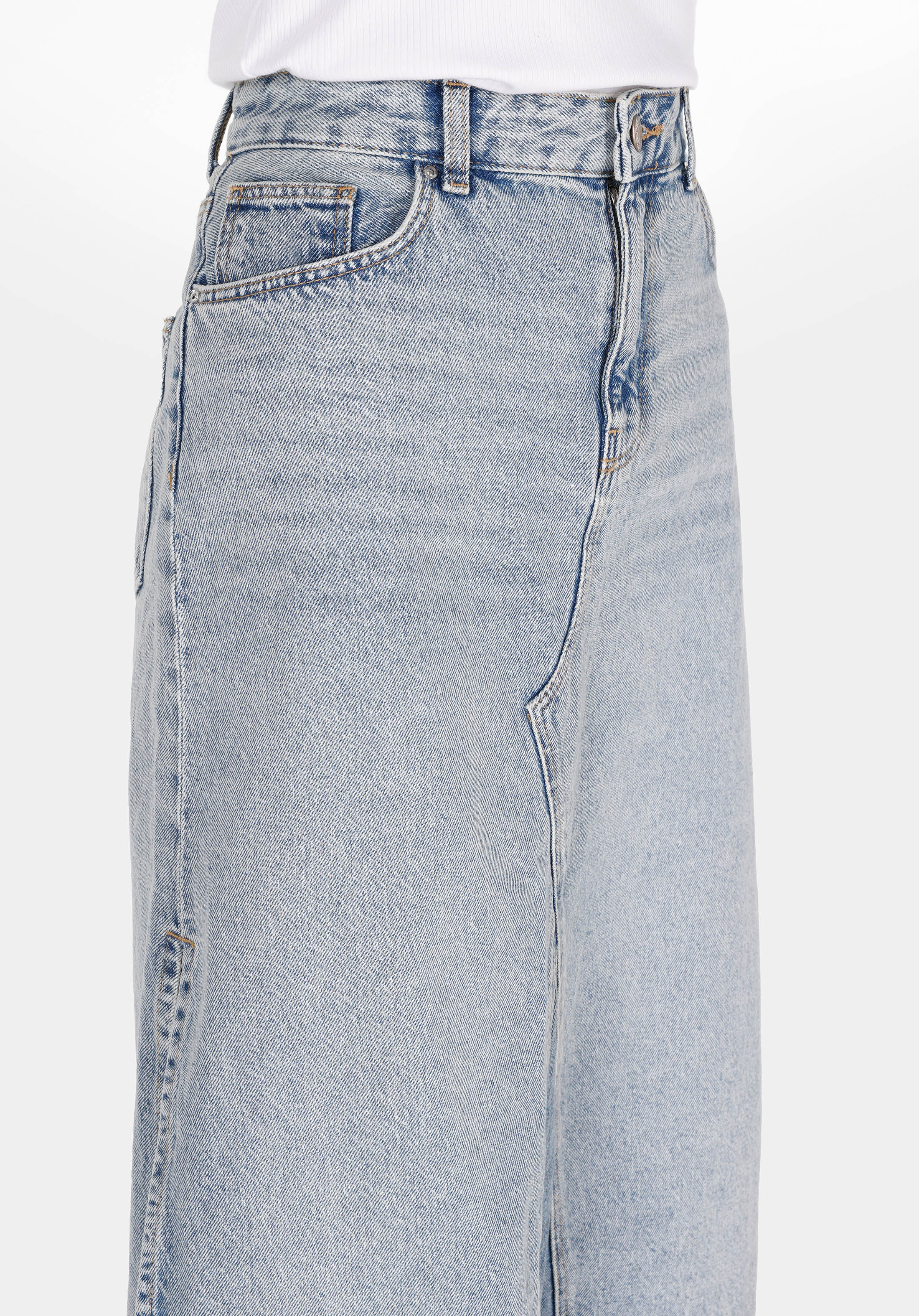 Afișați detalii pentru Slim Fit Drept Fermoar Fustă Albastră Pentru Femei