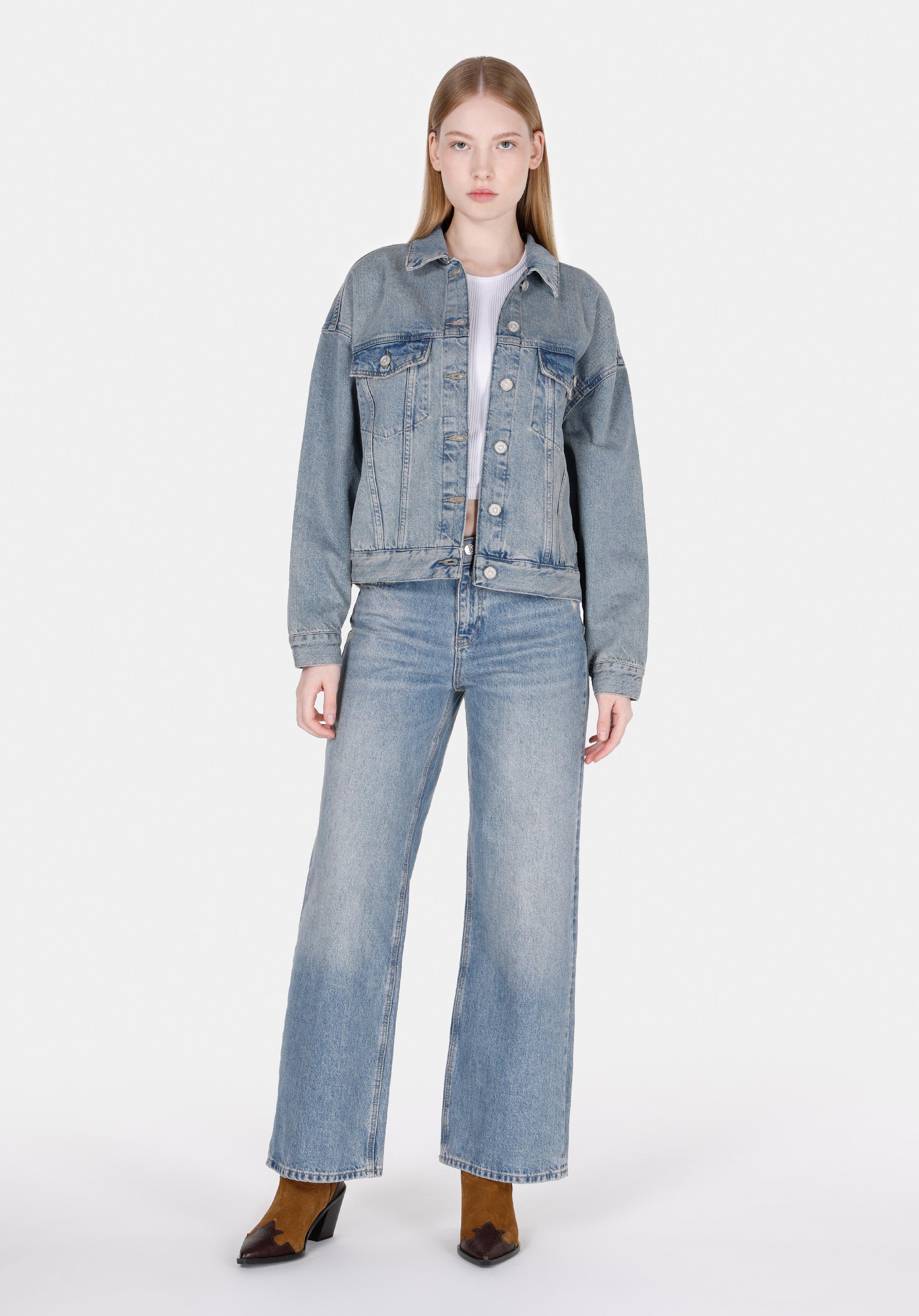 Afișați detalii pentru Jacheta De Dama Denim Oversize Fit  Cl1073910