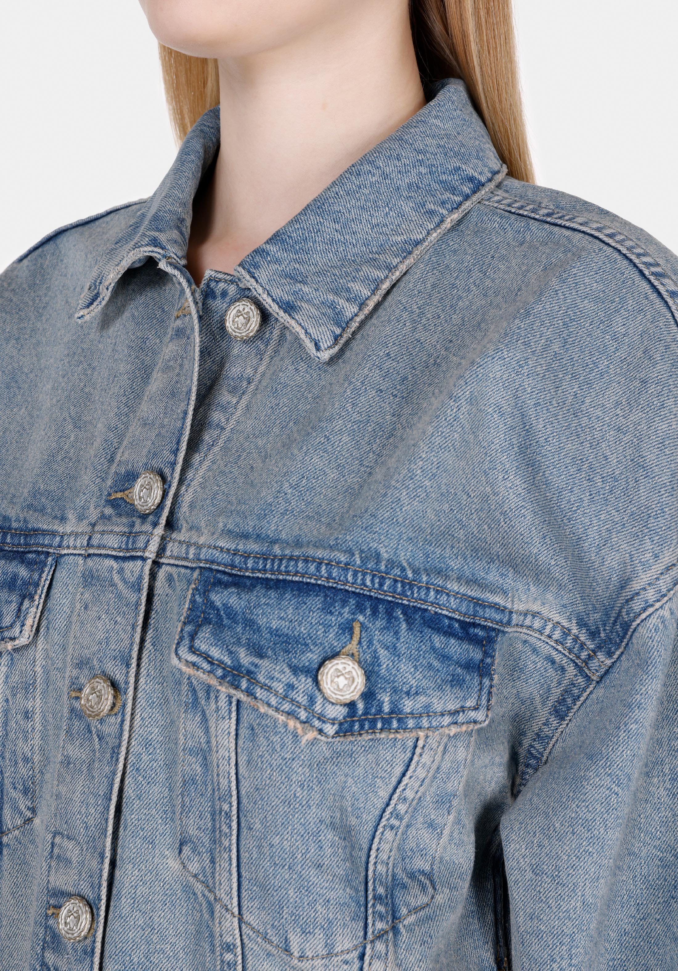 Afișați detalii pentru Jacheta De Dama Denim Oversize Fit  Cl1073910