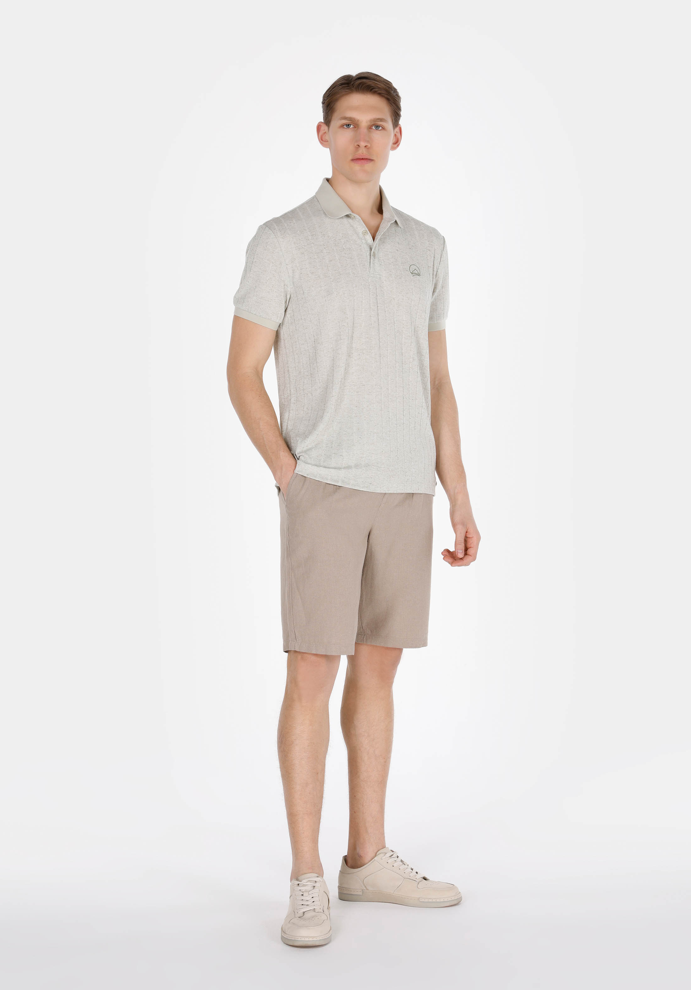 Afișați detalii pentru Regular Fit Polo Neck Drept Bărbați Verde Tricou Cu Mânecă Scurtă