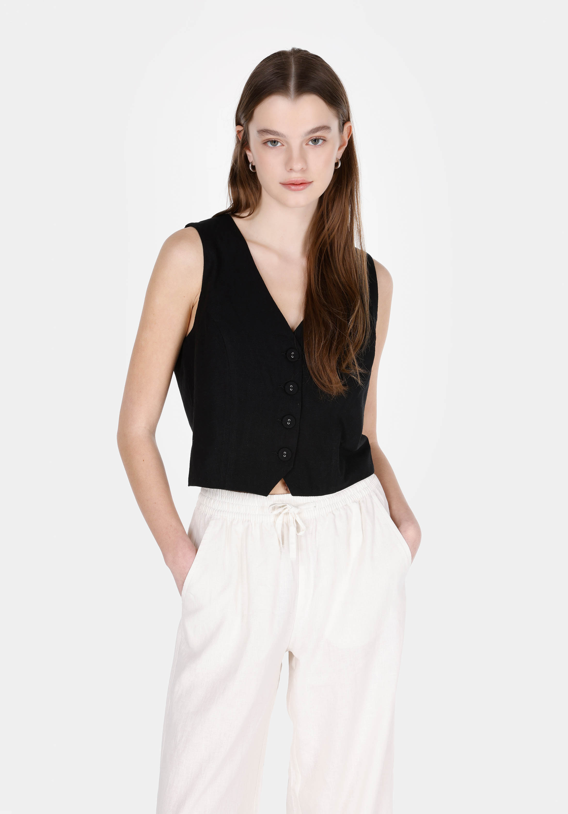 Afișați detalii pentru Vesta De Dama Negru Regular Fit  Cl1074654