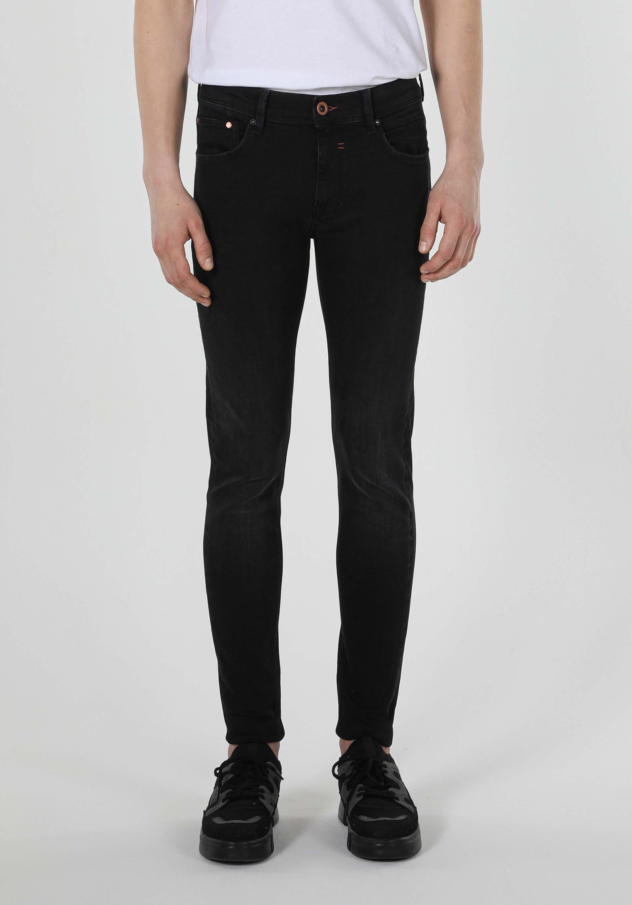 Afișați detalii pentru Pantaloni De Barbati Negru Skinny Fit 040 Alex Cl1059179