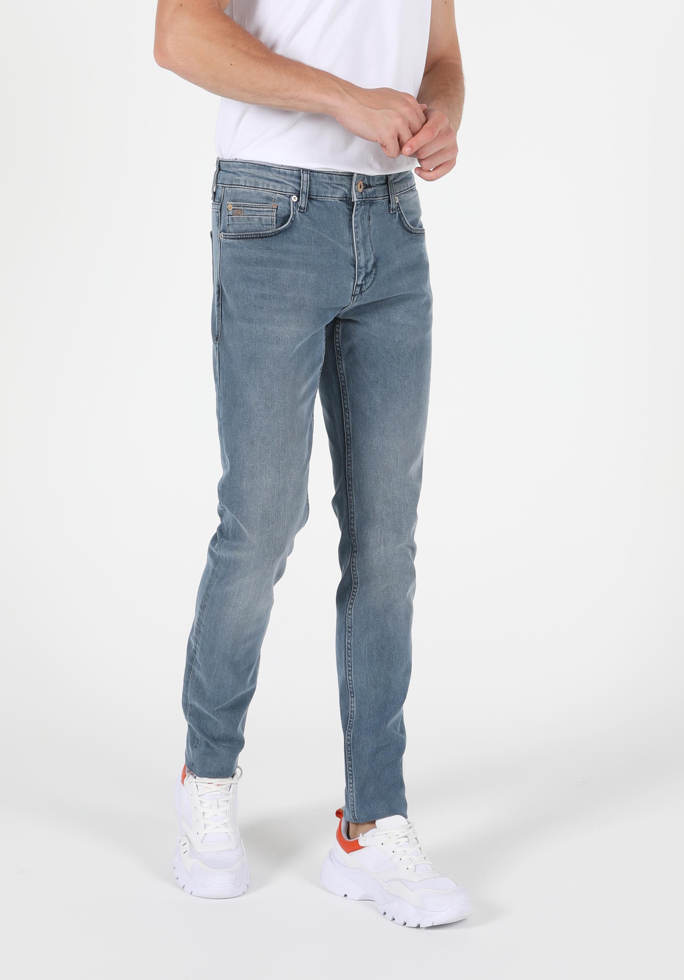 Afișați detalii pentru Pantaloni De Barbati Albastru Slim Fit 041 Danny Cl1050248