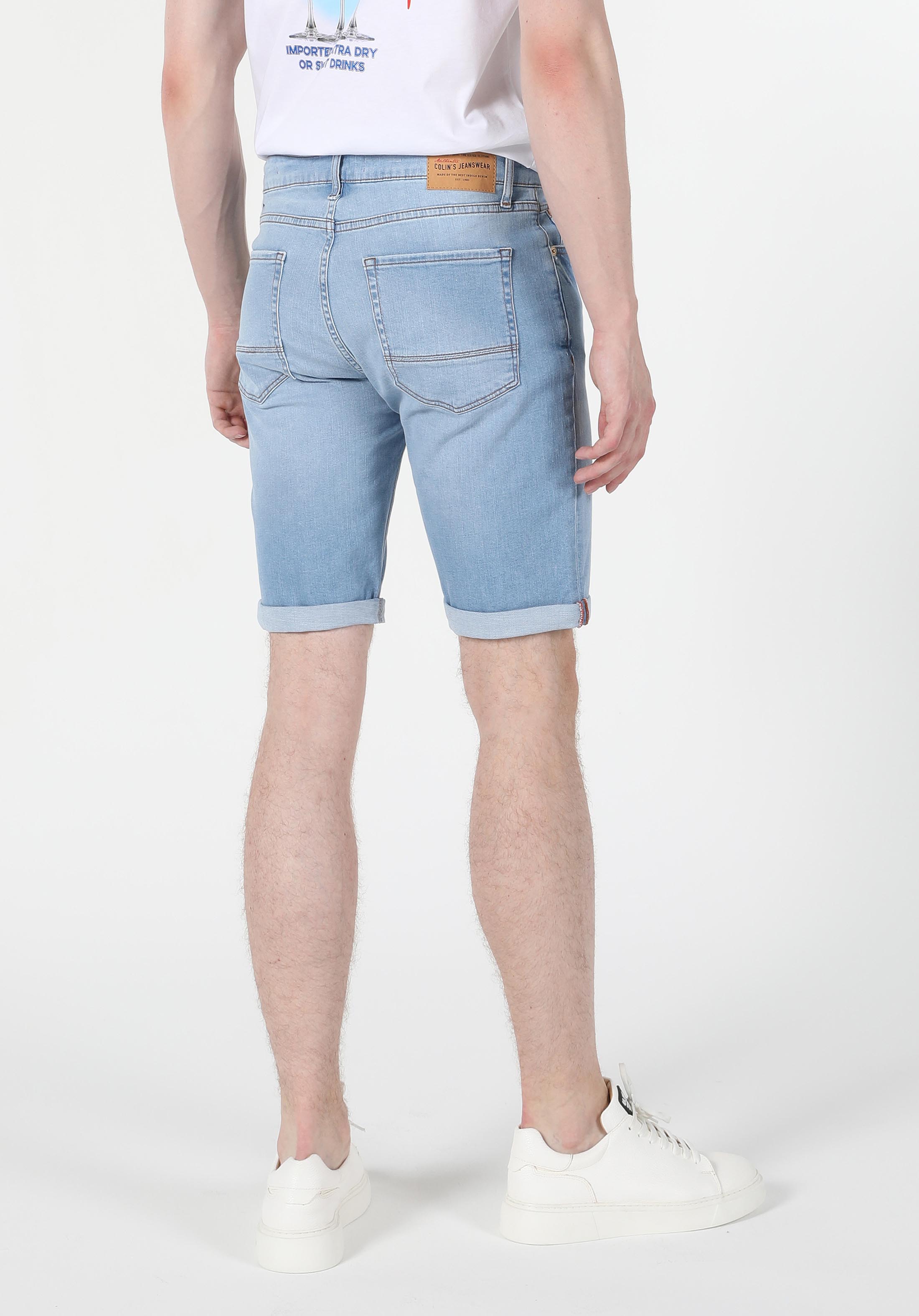 Afișați detalii pentru Short / Pantaloni Scurti De Barbati Albastru Deschis Straight Fit  Cl1059333