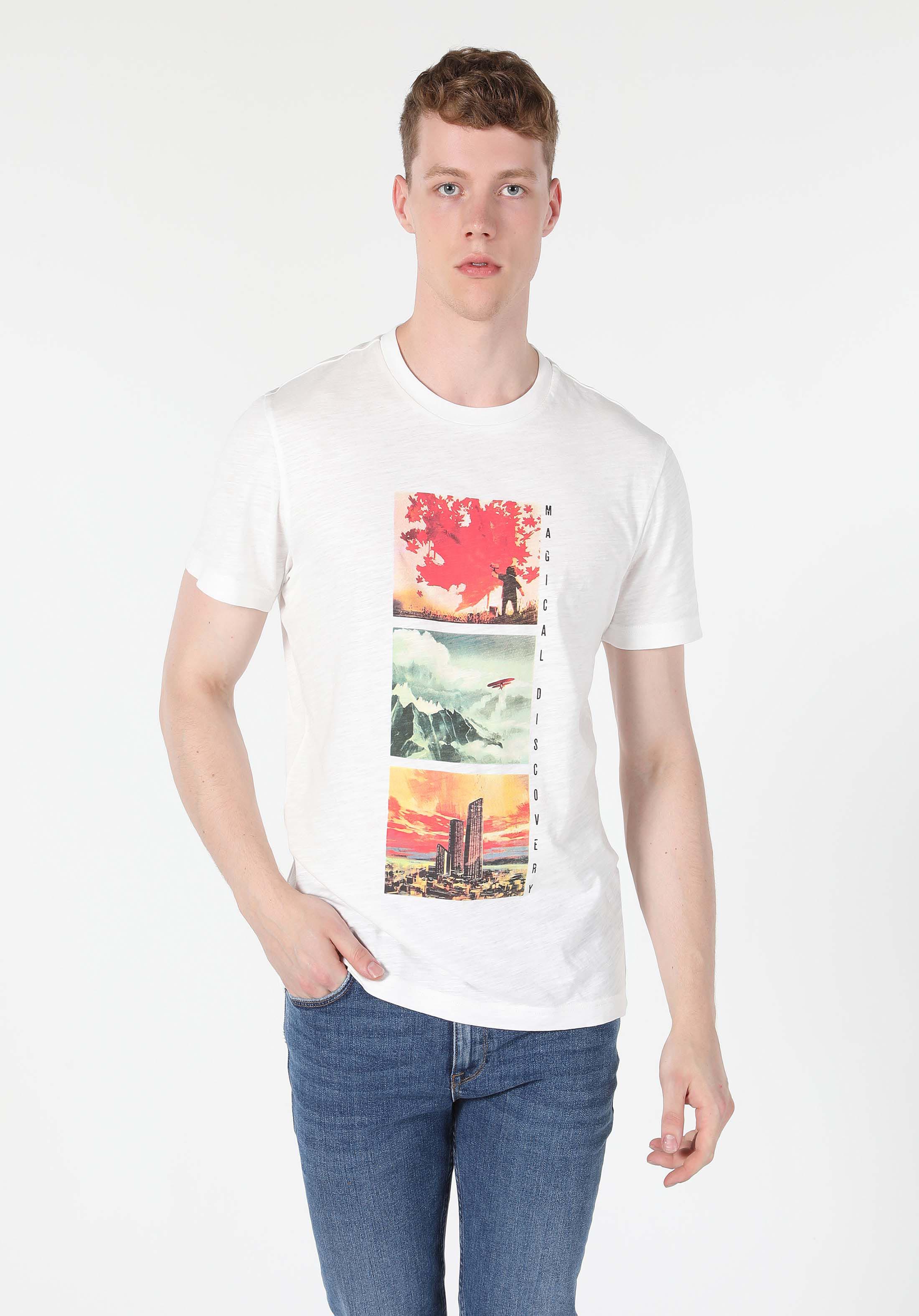 Afișați detalii pentru Tricou Cu Maneca Scurta De Barbati Alb Regular Fit  Cl1059672