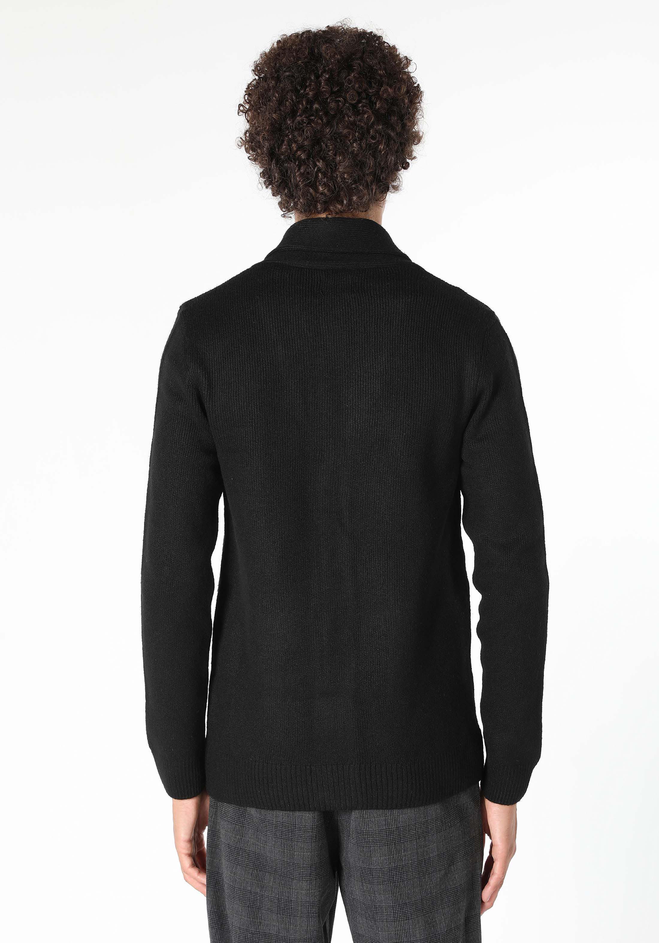 Afișați detalii pentru Cardigan De Barbati Negru Slim Fit  Cl1059692