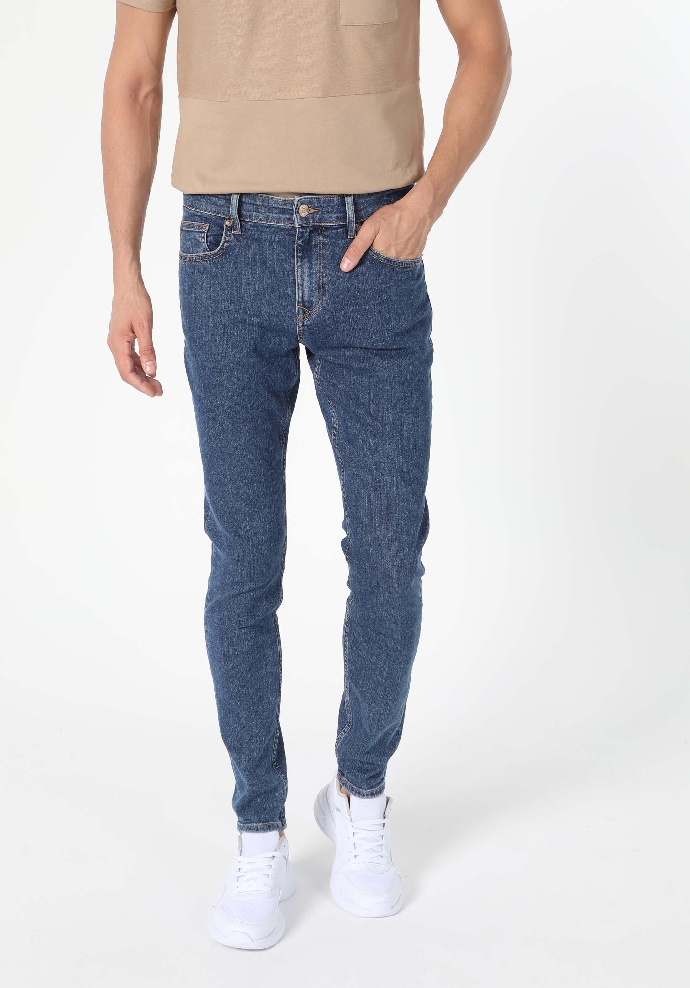 Afișați detalii pentru Pantaloni De Barbati Albastru Slim Fit 041 Danny Cl1052090