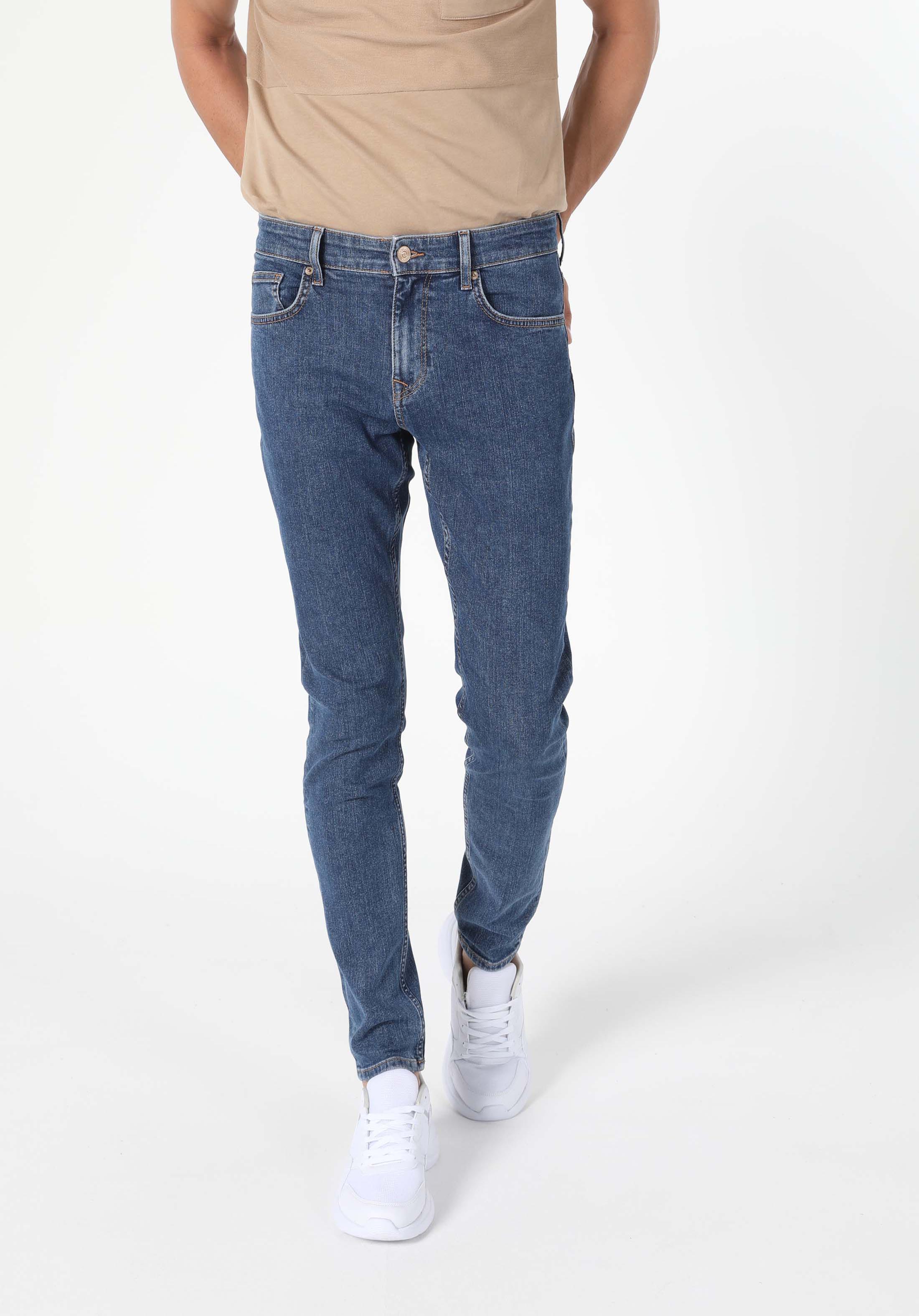 Afișați detalii pentru Pantaloni De Barbati Albastru Slim Fit 041 Danny Cl1052090