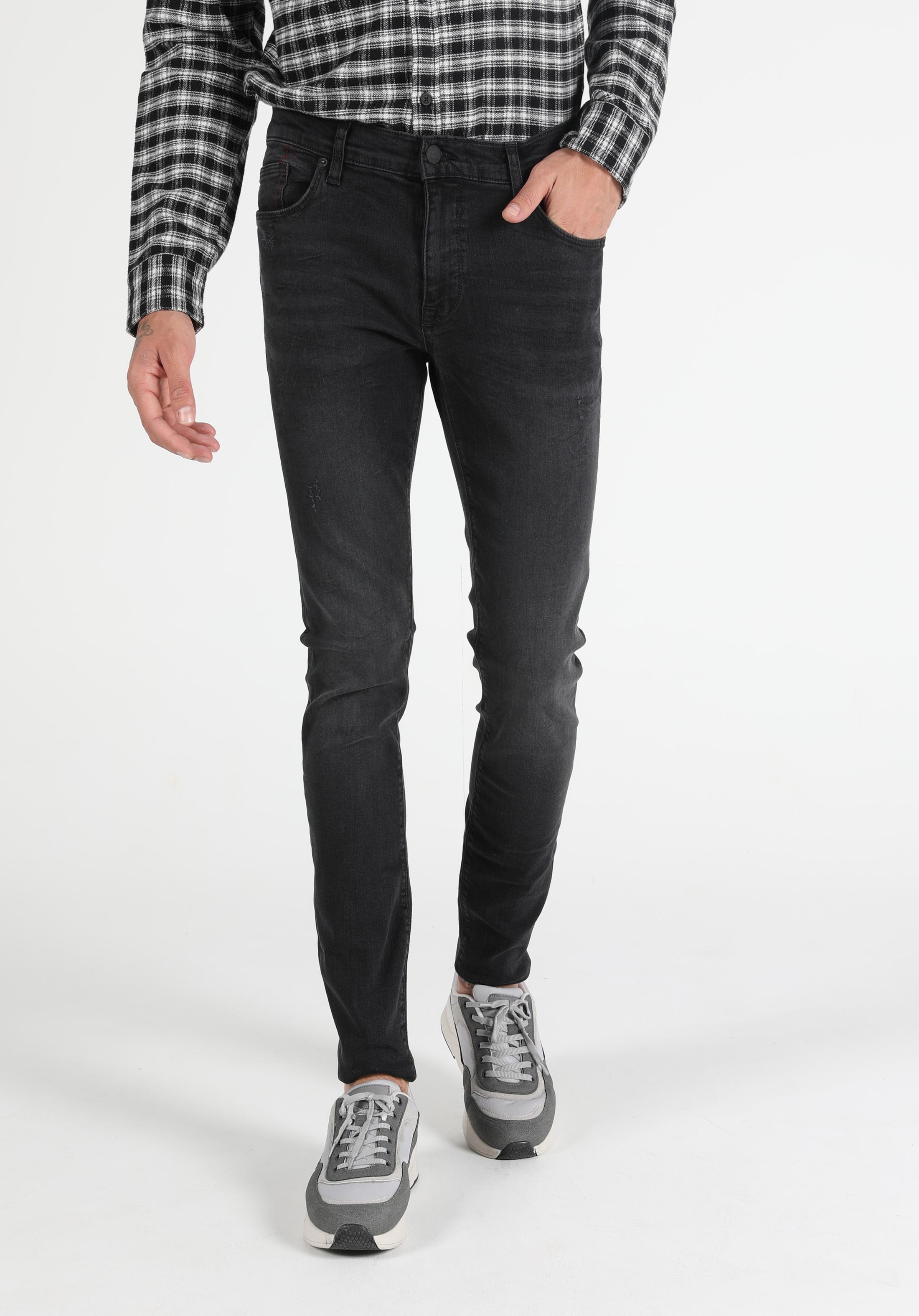 Afișați detalii pentru Pantaloni De Barbati Albastru Skinny Fit 040 Alex Cl1052141