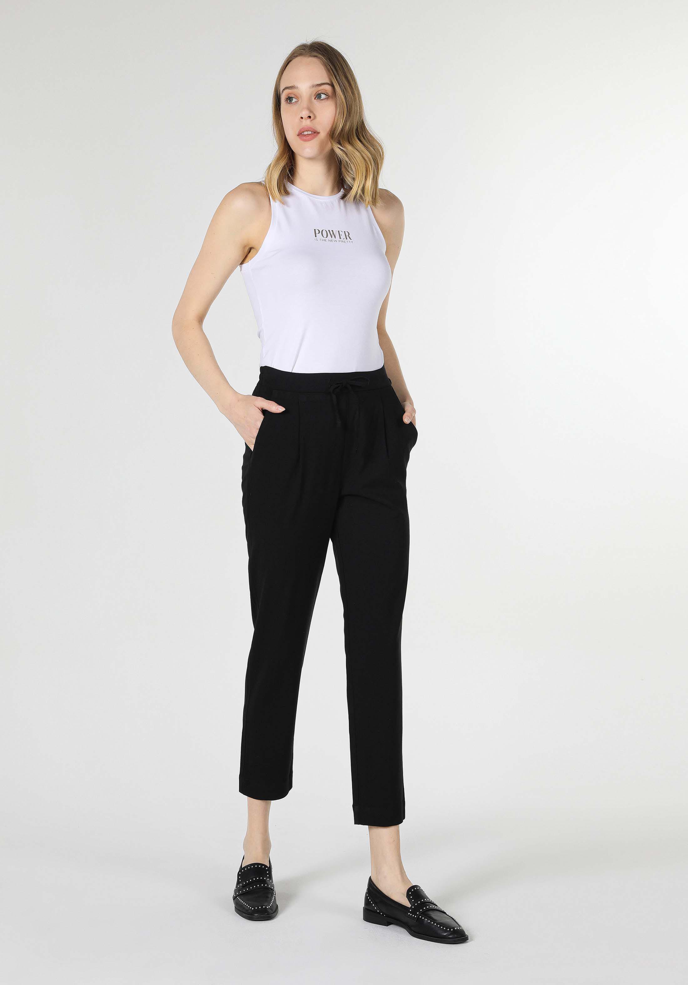 Afișați detalii pentru Pantaloni De Dama Negru Regular Fit  Cl1053353