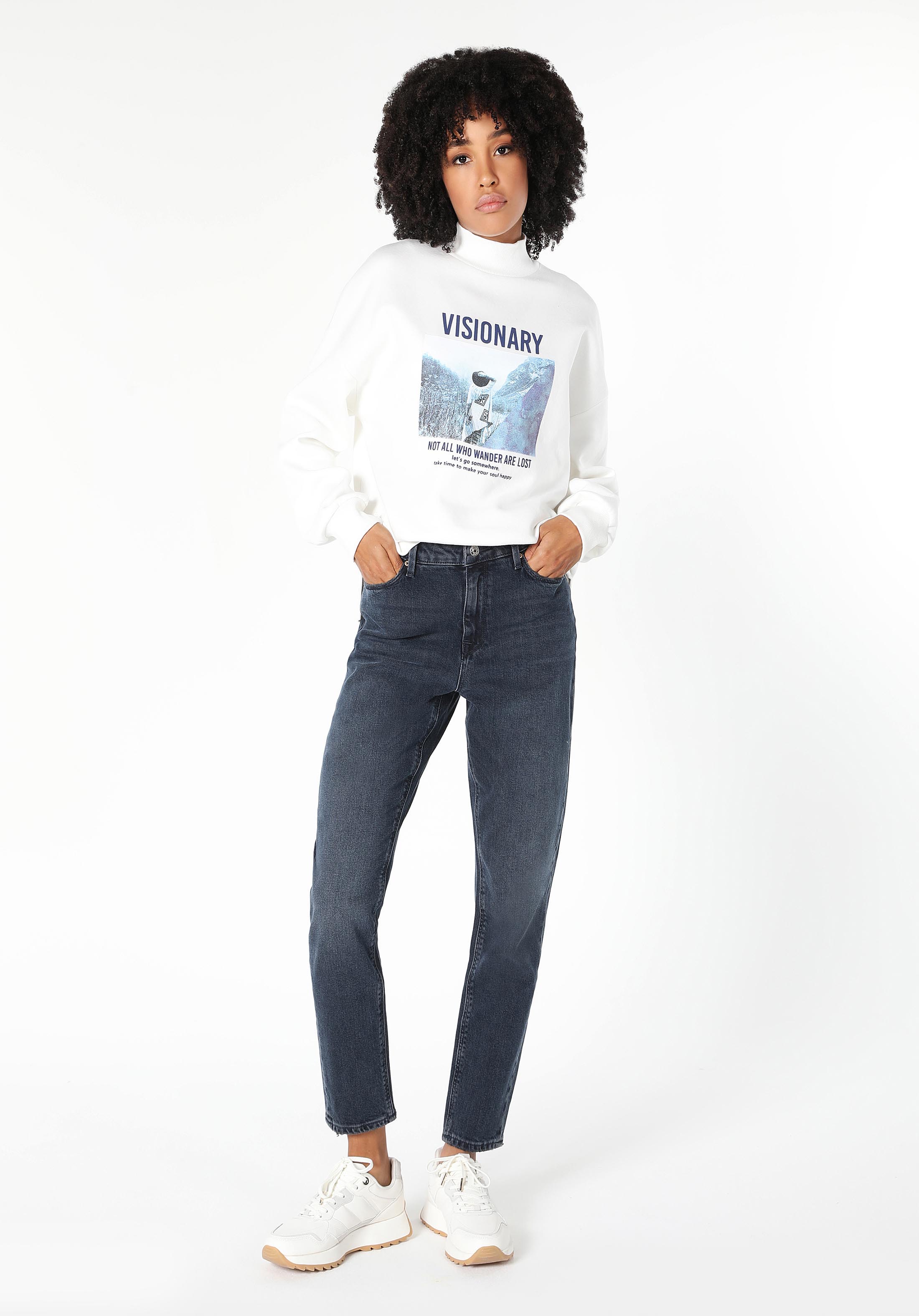 Afișați detalii pentru Pantaloni De Dama Denim Mom Fit 896  Maria Cl1060455