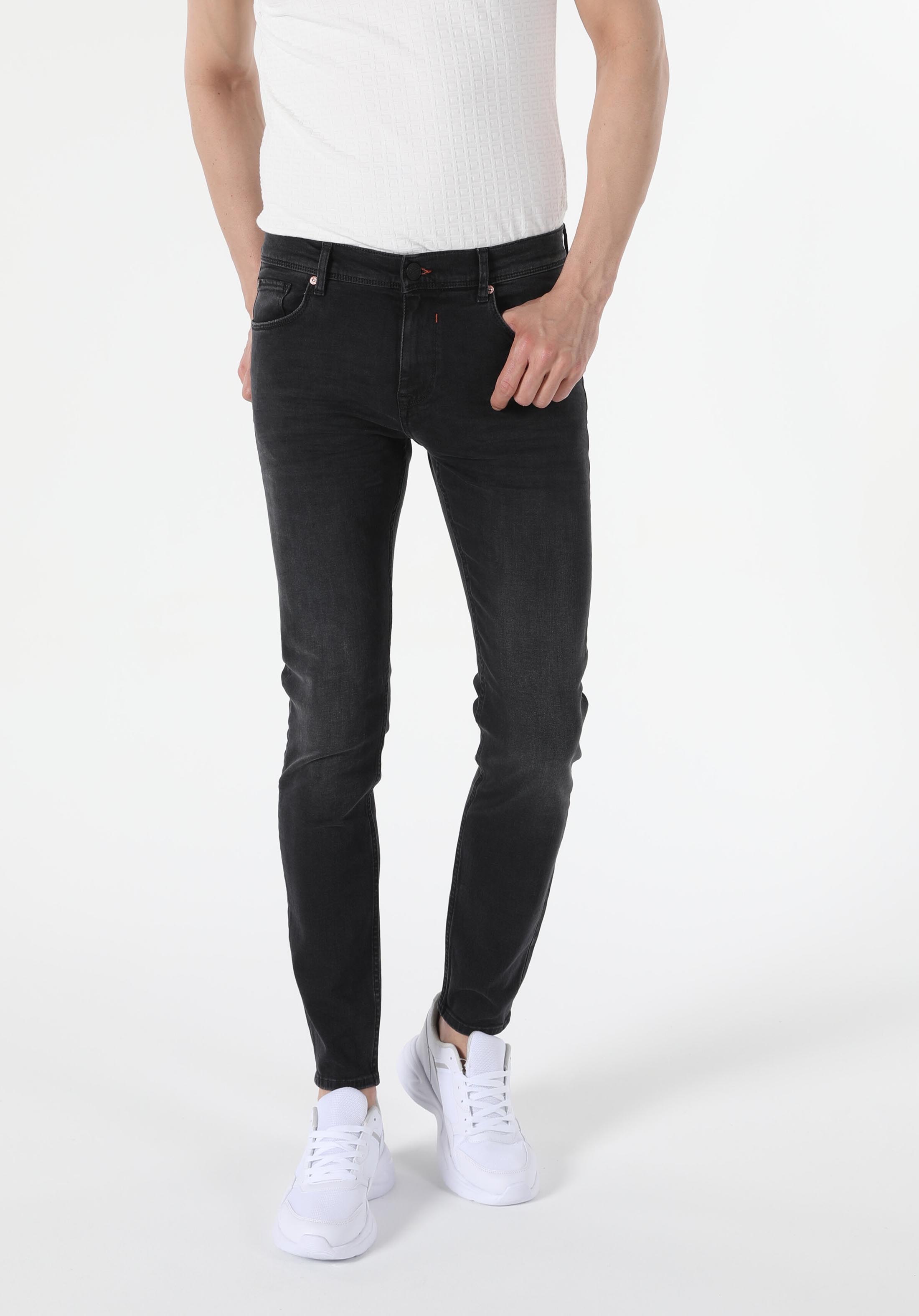 Afișați detalii pentru Pantaloni De Barbati Albastru Skinny Fit 040 Alex Cl1055413