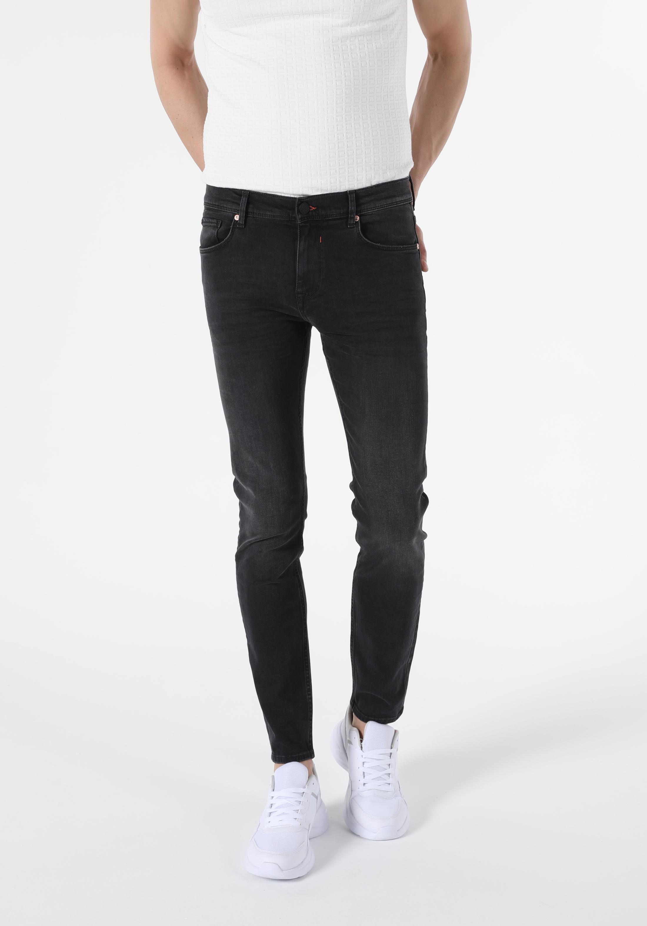 Afișați detalii pentru Pantaloni De Barbati Albastru Skinny Fit 040 Alex Cl1055413