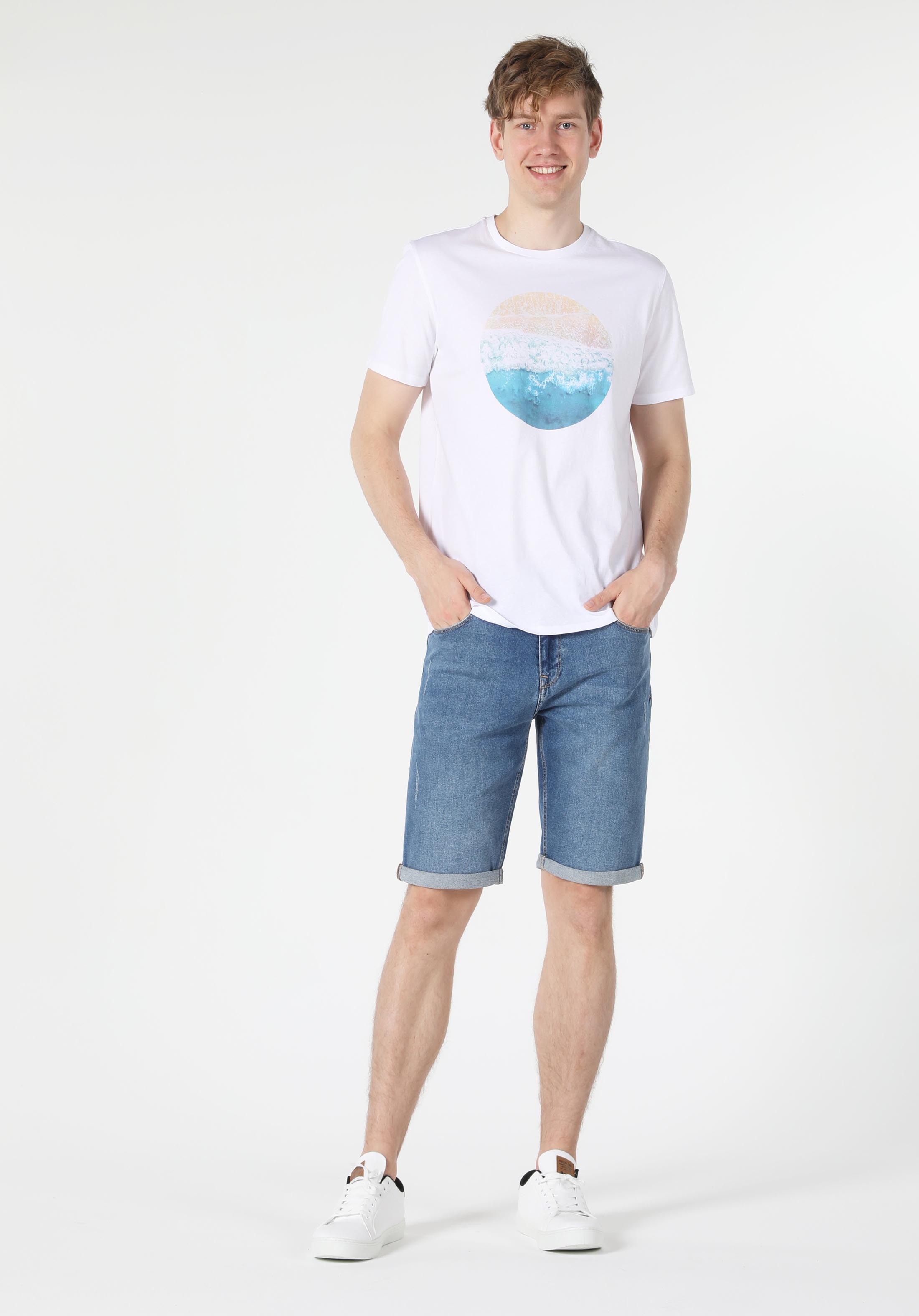 Afișați detalii pentru Tricou Cu Maneca Scurta De Barbati Alb Regular Fit  Cl1058841
