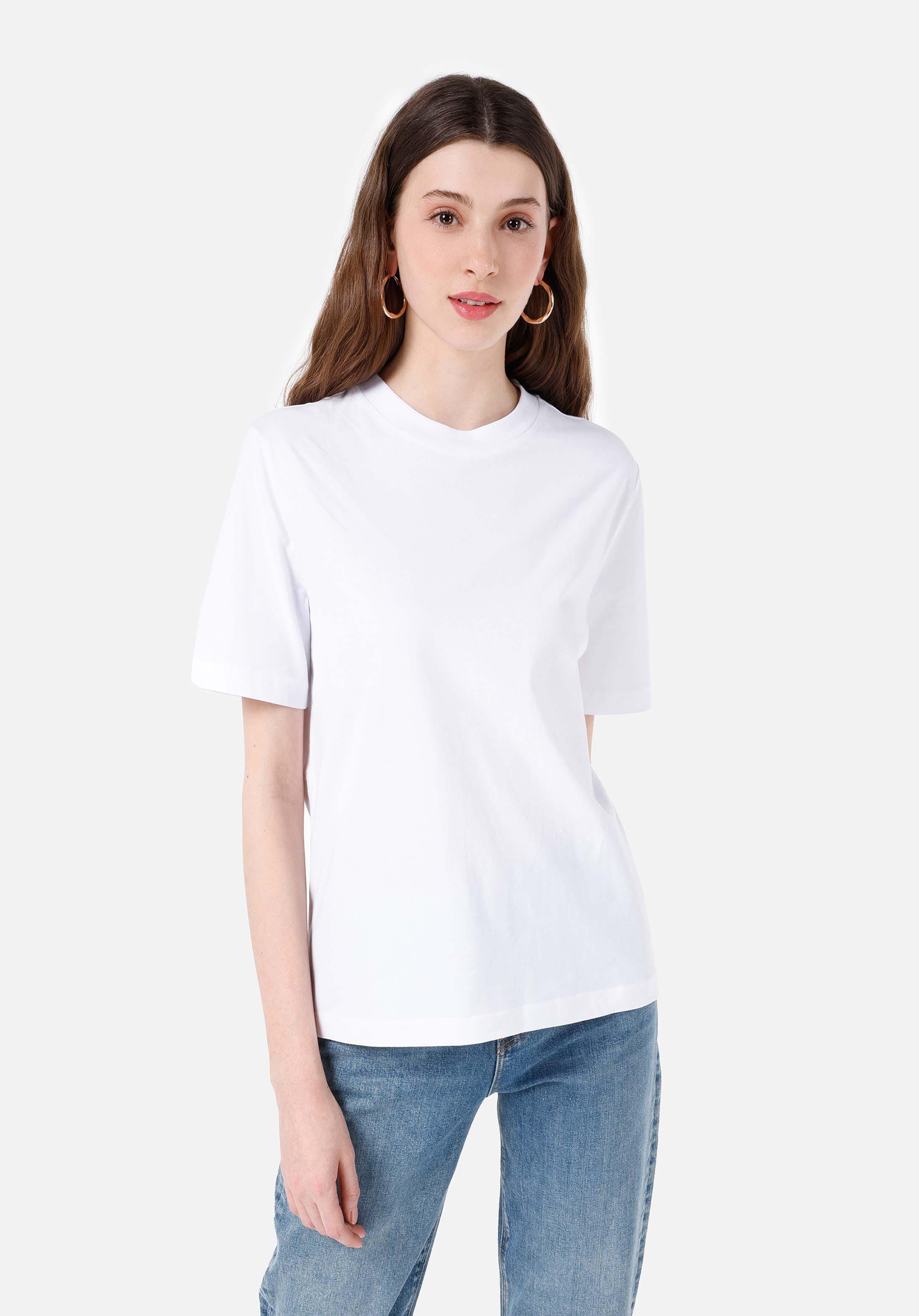 Afișați detalii pentru Regular Fit Round Neck Drept Tricou Alb Cu Mânecă Scurtă Pentru Femei