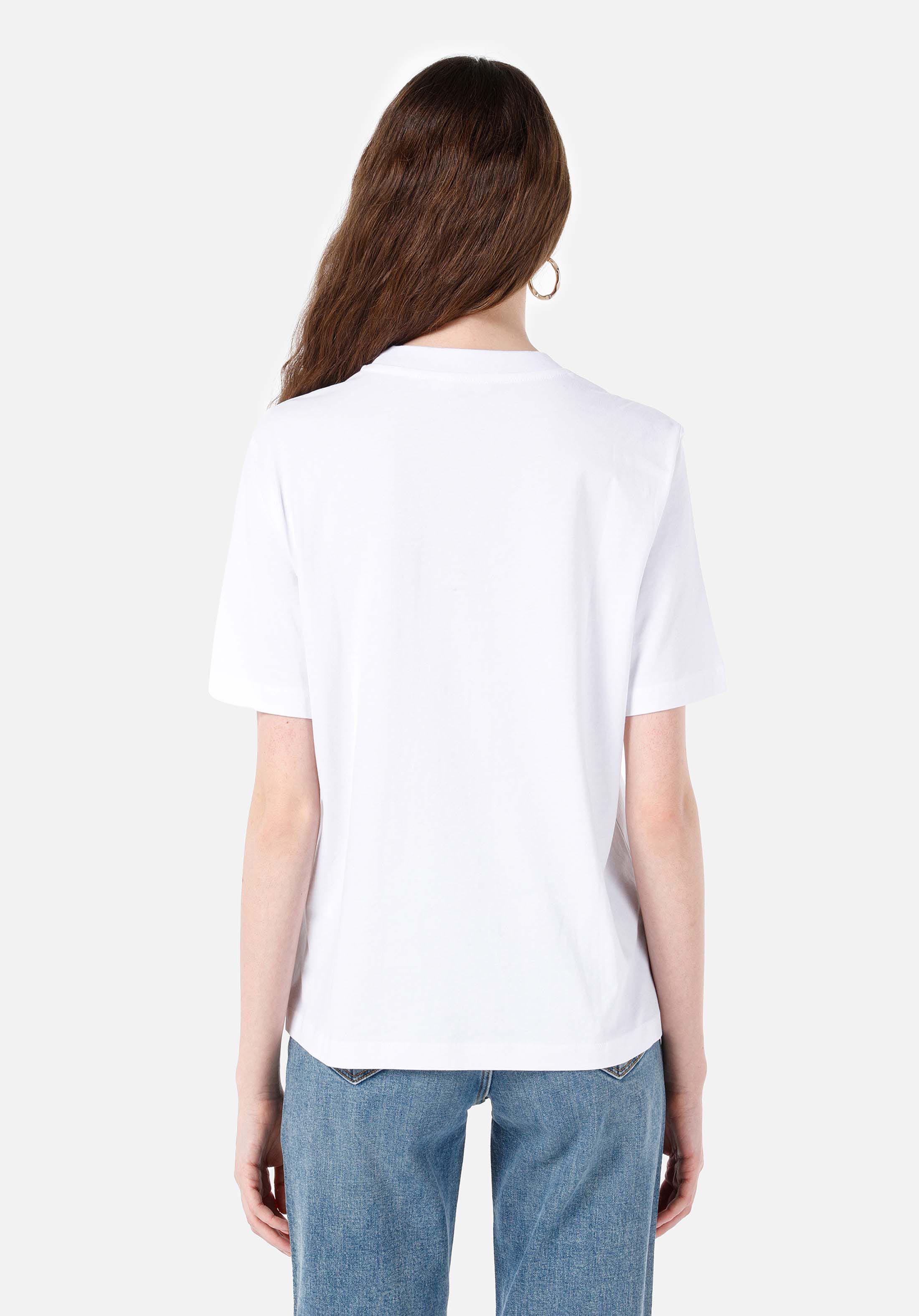 Afișați detalii pentru Regular Fit Round Neck Drept Tricou Alb Cu Mânecă Scurtă Pentru Femei