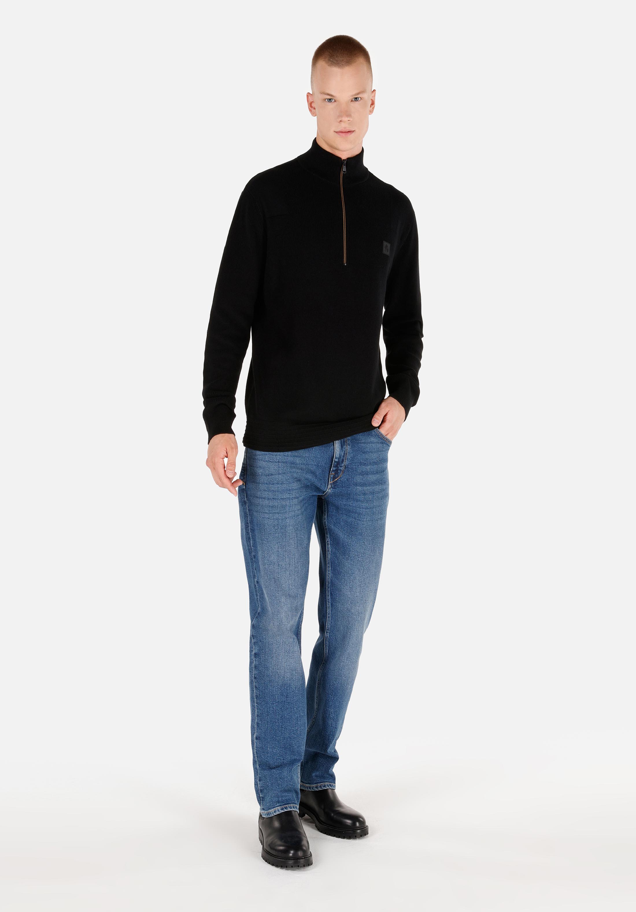 Afișați detalii pentru Pulover De Barbati Negru Regular Fit  Cl1069884