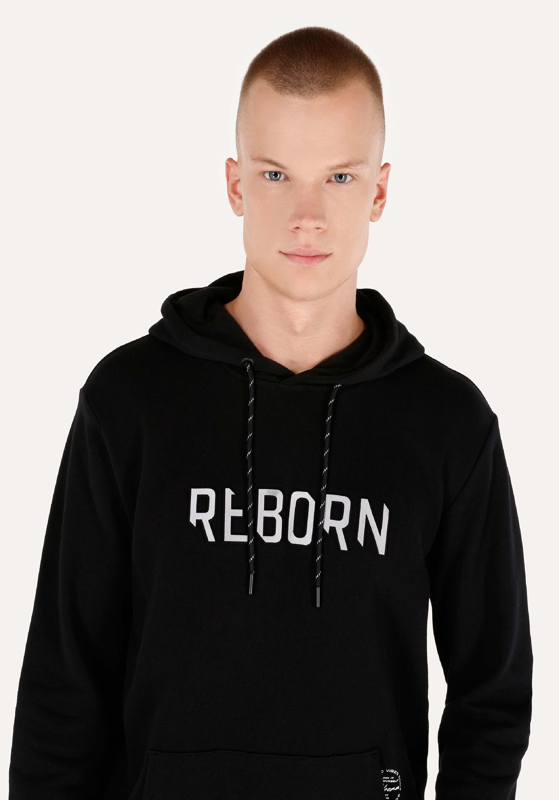 Afișați detalii pentru Hanorac / Bluza De Barbati Negru Regular Fit  Cl1071479